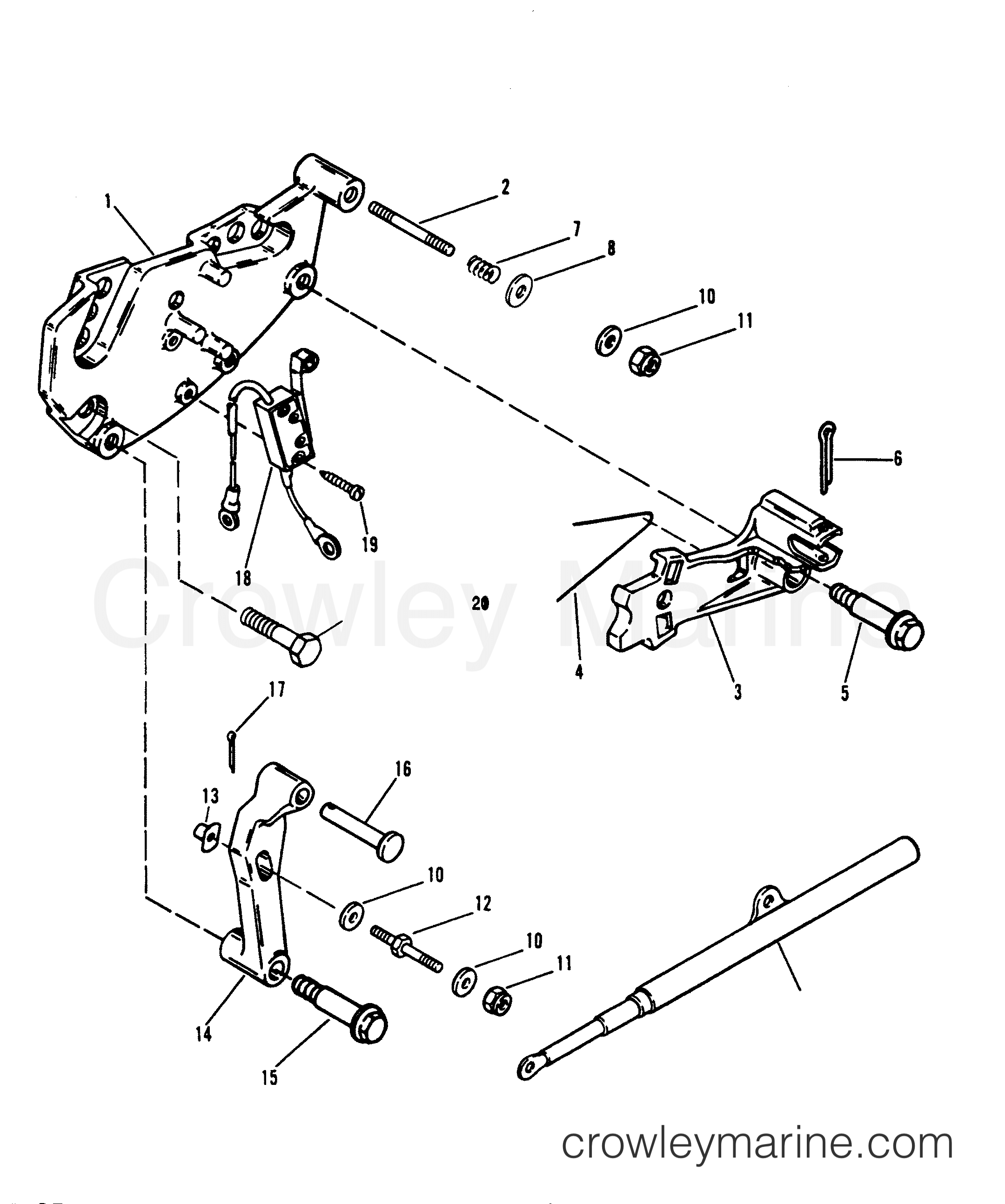1996 Stern Drive 5.7L TBI [ALPHA] - 457B101JS - SHIFT BRACKET (ALPHA)