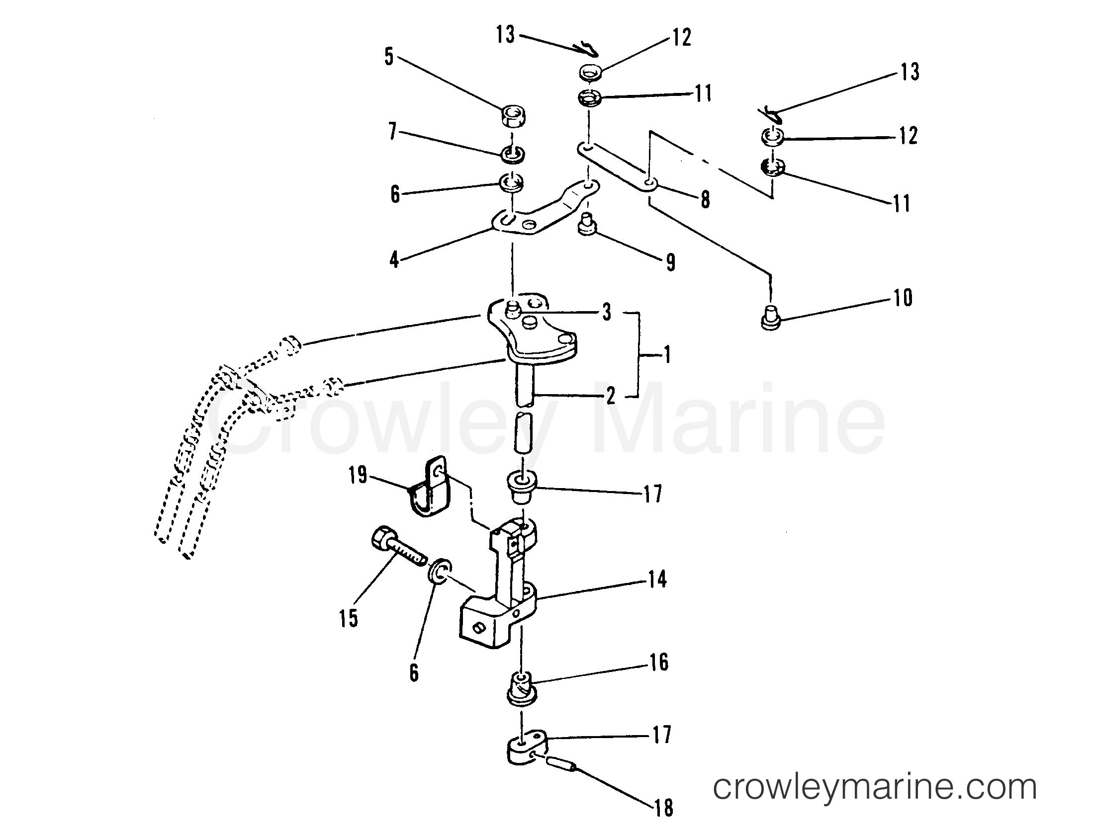 THROTTLE LINKAGE 1978 Outboard 8 [ML] 7008228 Crowley Marine