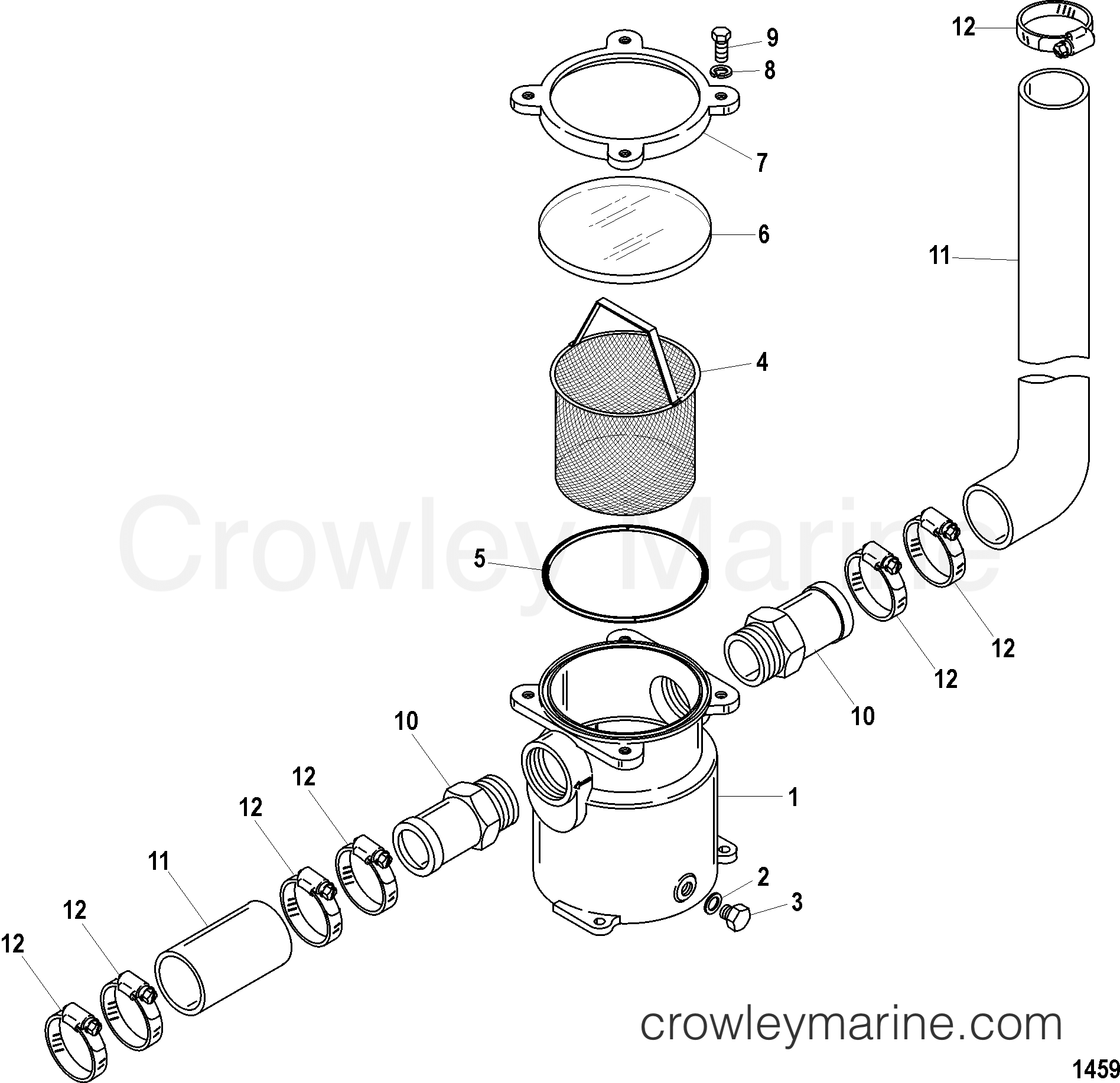 1998 Inboard Engine 642D [--] - 3C684BDLD - SEAWATER FILTER