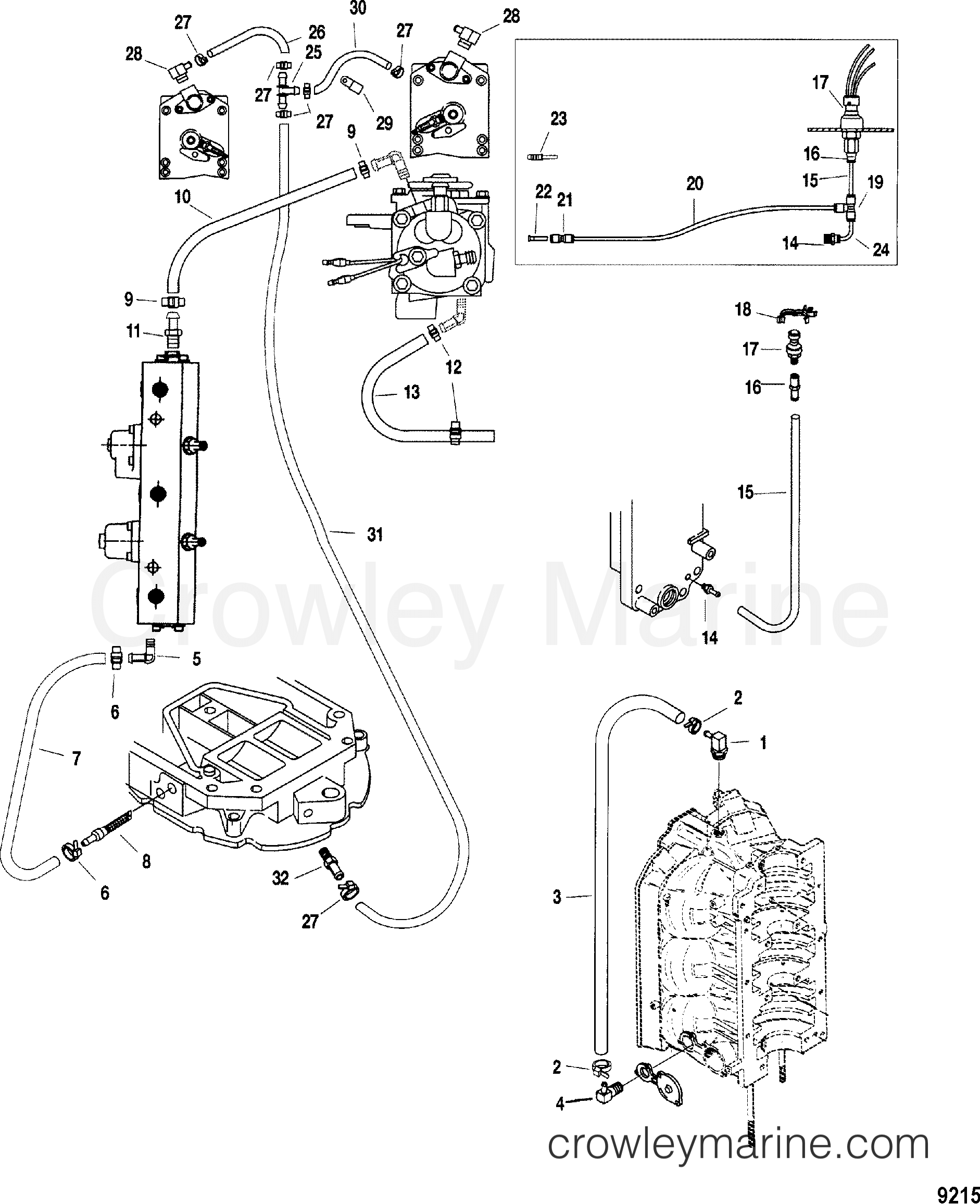 2000 Outboard 115DFI [EXLPTO] - 7115483JD - WATER HOSES