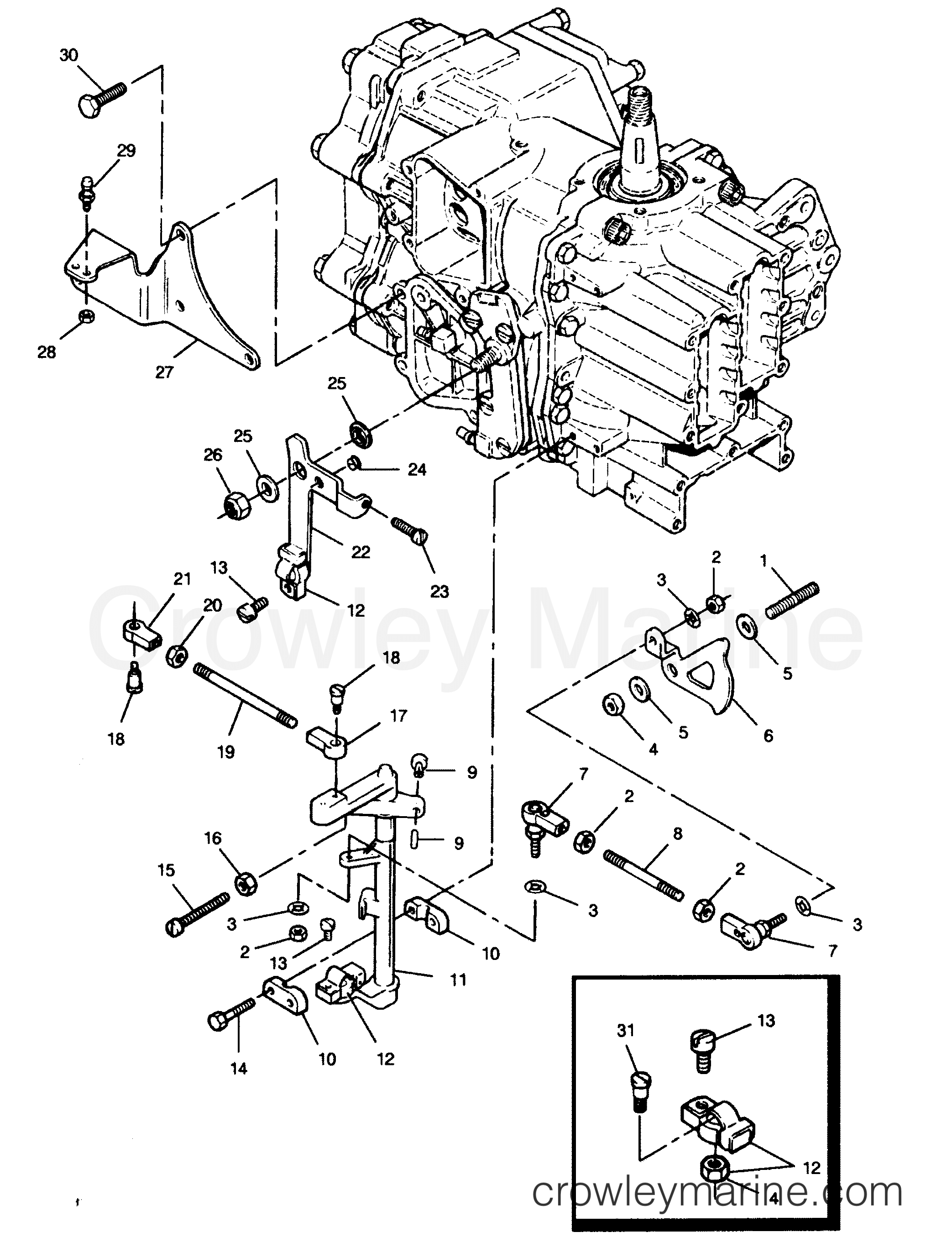 1991 Outboard 50 - 507A91Z [Force] - SHIFT AND THROTTLE LINKAGE