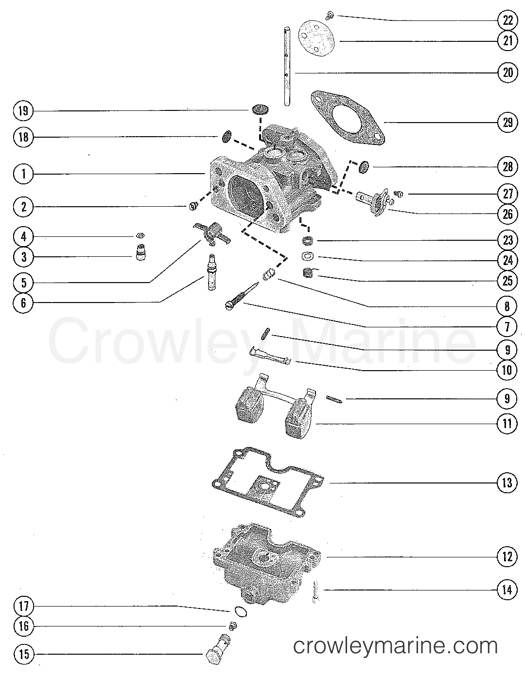 1977 Outboard 85 [EL] - 7085527 - CARBURETOR ASSEMBLY