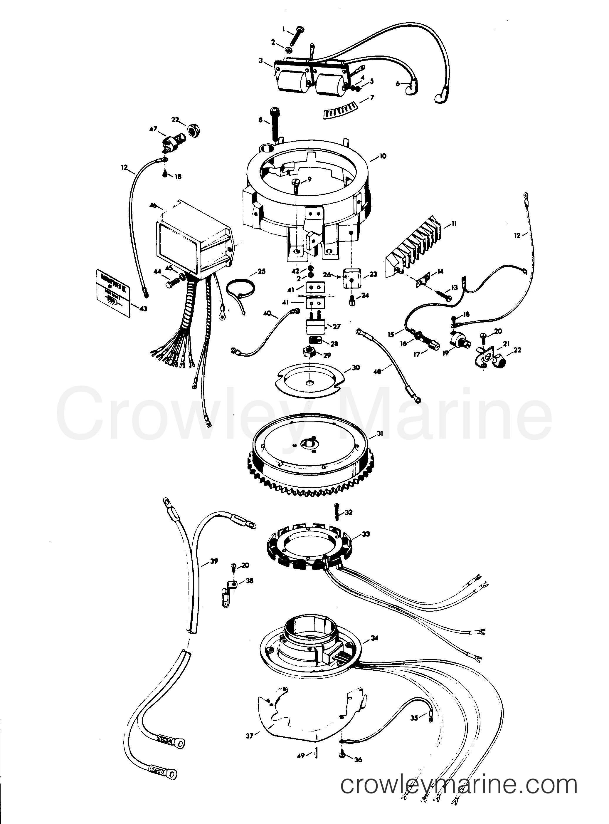 1978 Outboard 10 - H0102H78E - ELECTRICAL COMPONENTS (C-D ALTERNATOR MODELS)