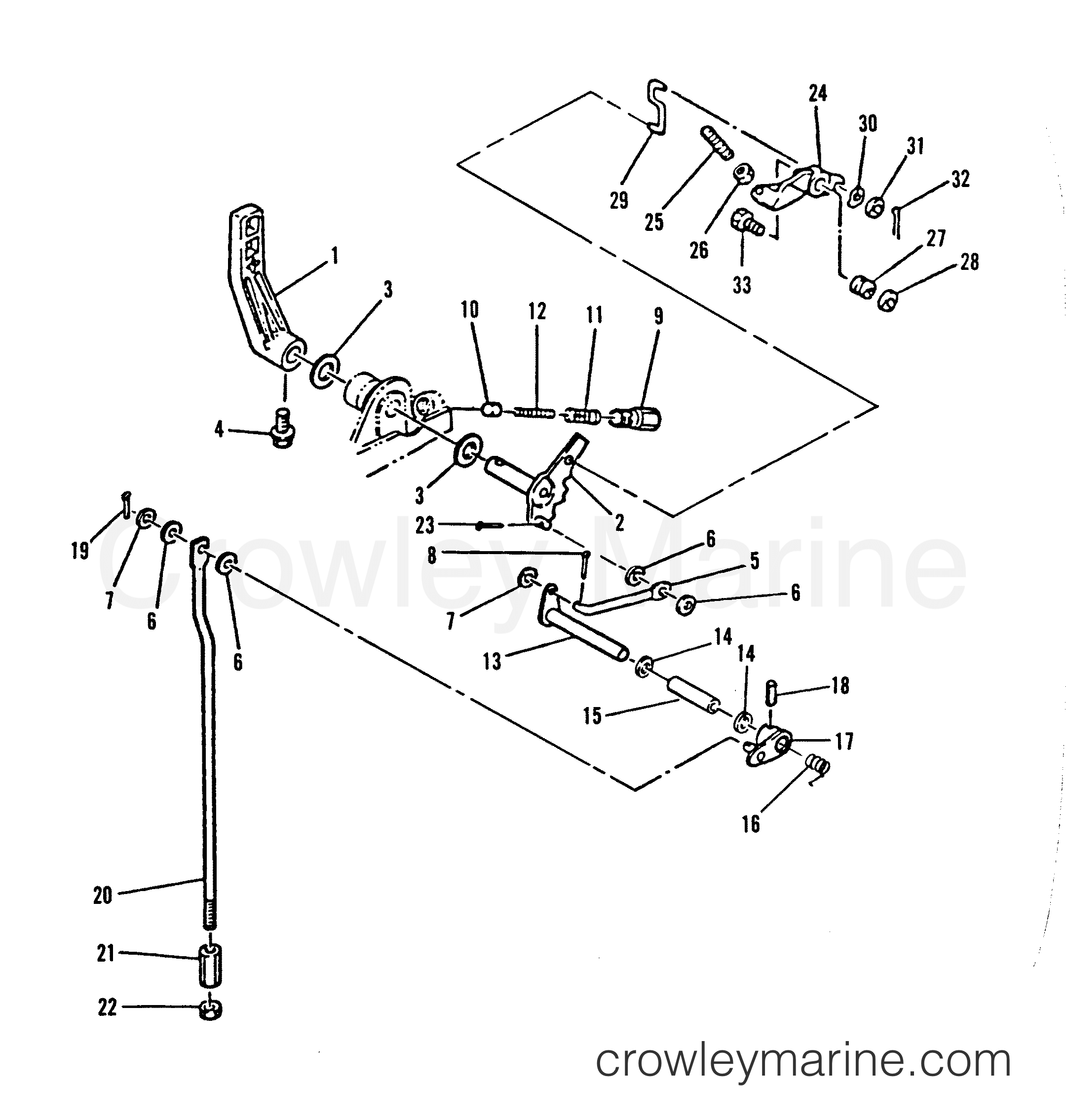 1992 Outboard 30 [ML] - 7030211AW - GEAR SHIFT LINKAGE