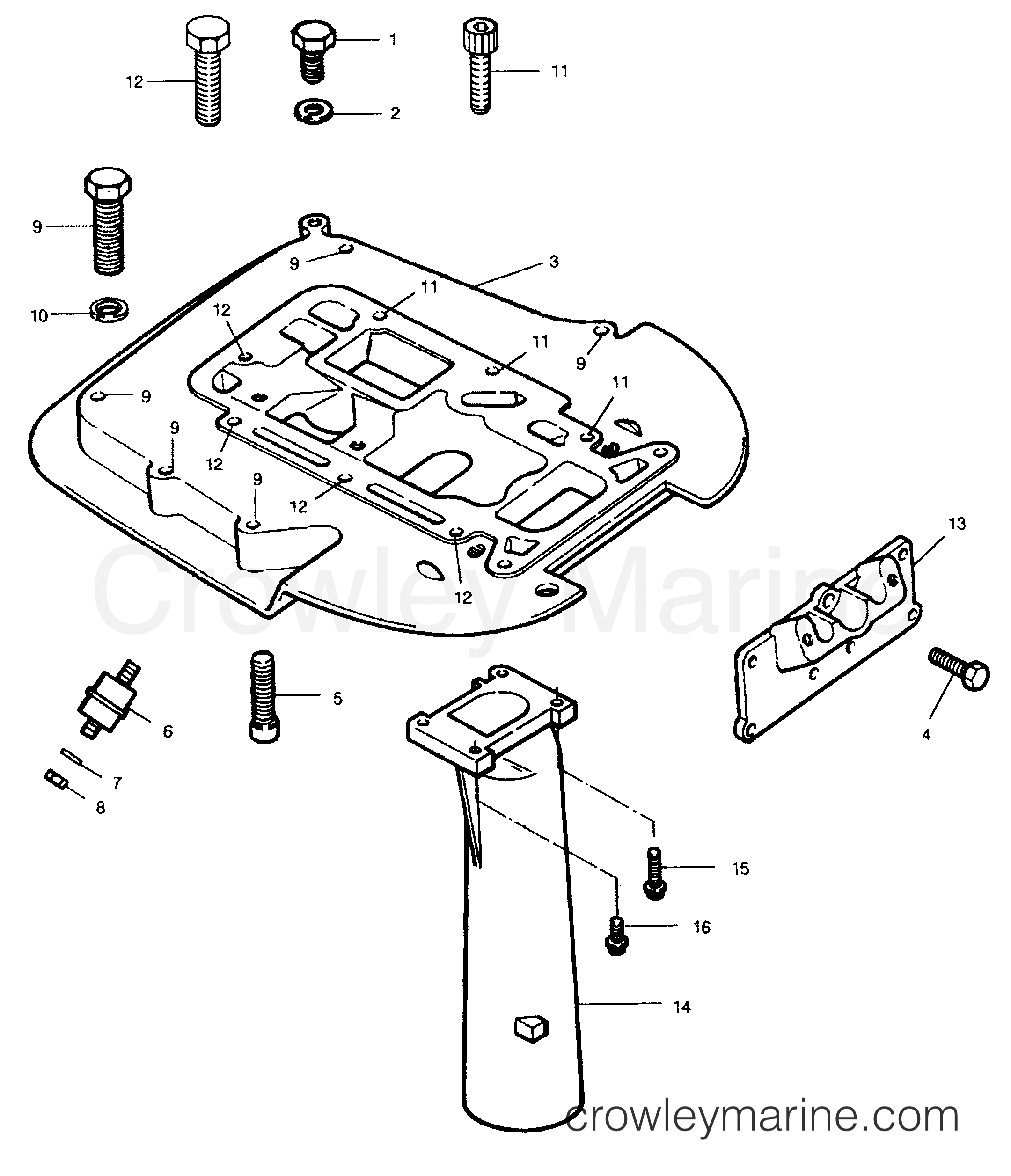 1991 Outboard 50 - 507A91B [Force] - SPACER PLATE