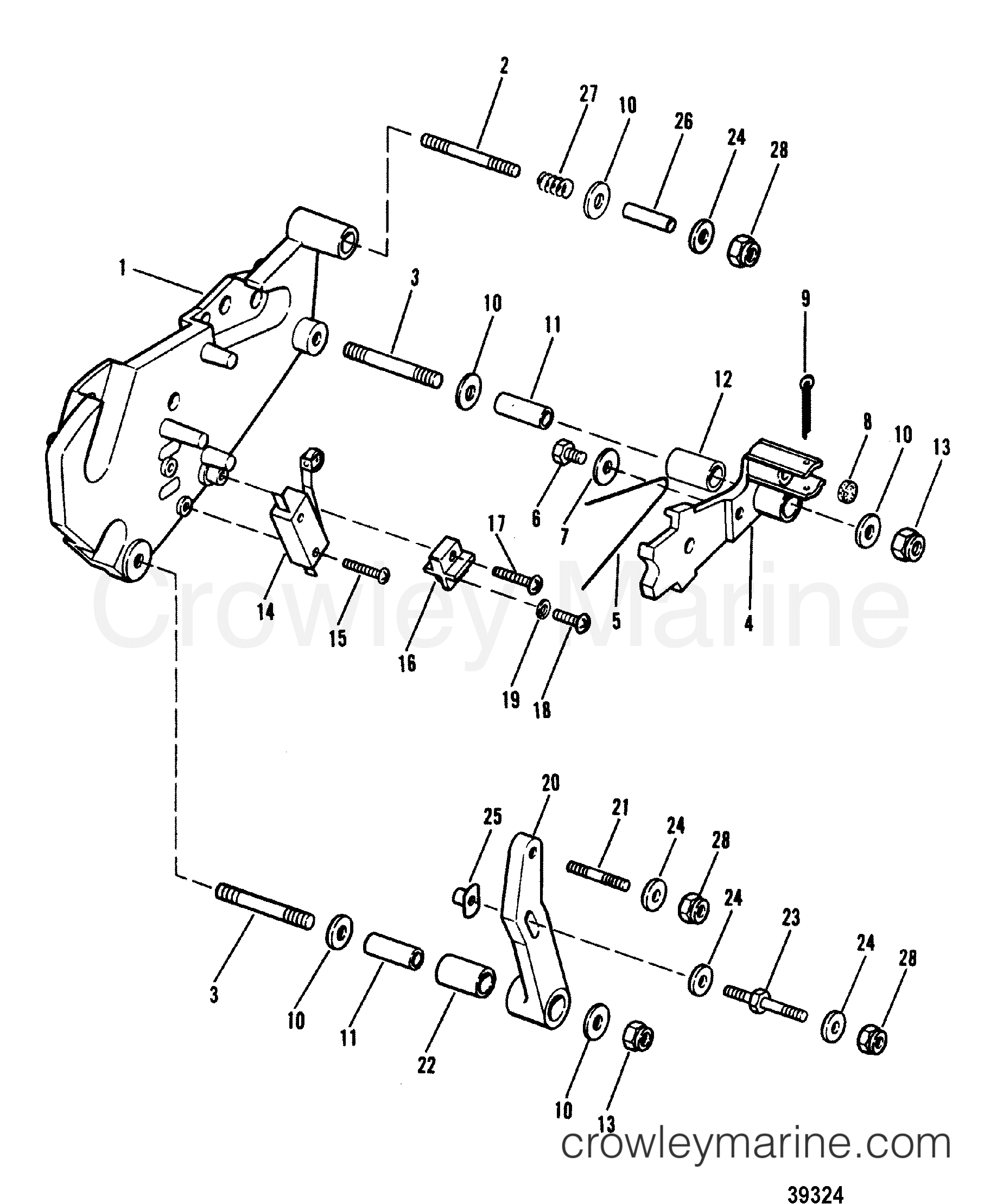 1982 Stern Drive MC1 [1.98:1] - 01985012 - SHIFT BRACKET(OLD DESIGN)