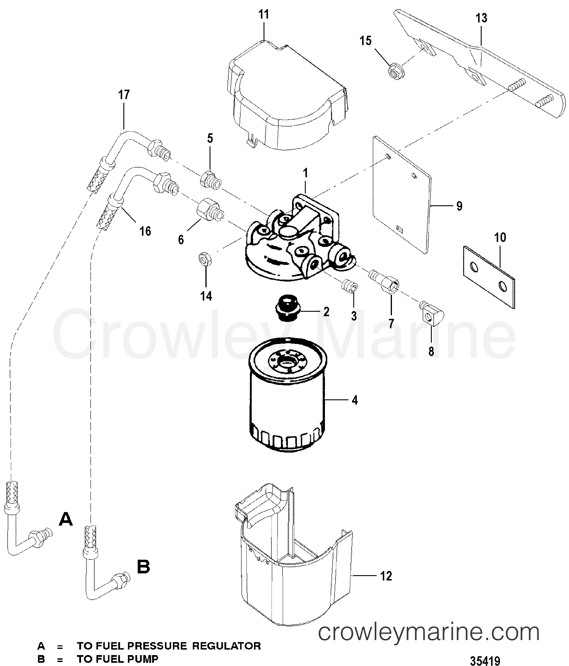 1998 Inboard Engine 7.4L [MPI] - 3545574LS - FUEL FILTER