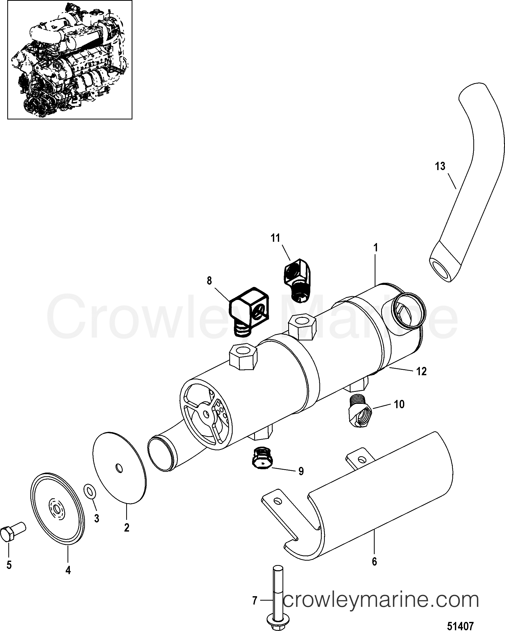 POWER STEERING COOLER ASSEMBLY 2010 Race Stern Drive 1100 QC4 [CLOS