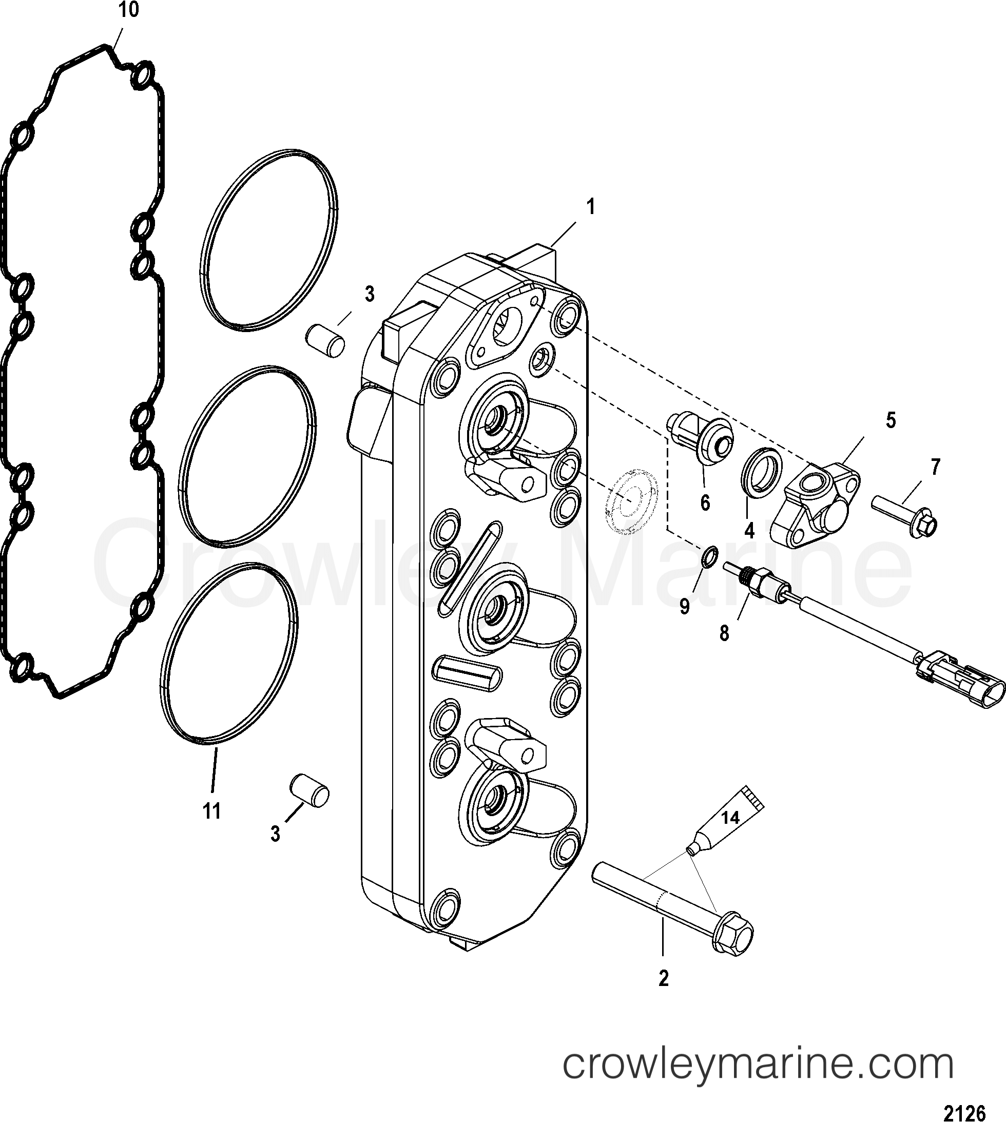 CYLINDER HEAD 2006 Outboard 135DFI [L SW] 7135D73UY Crowley Marine