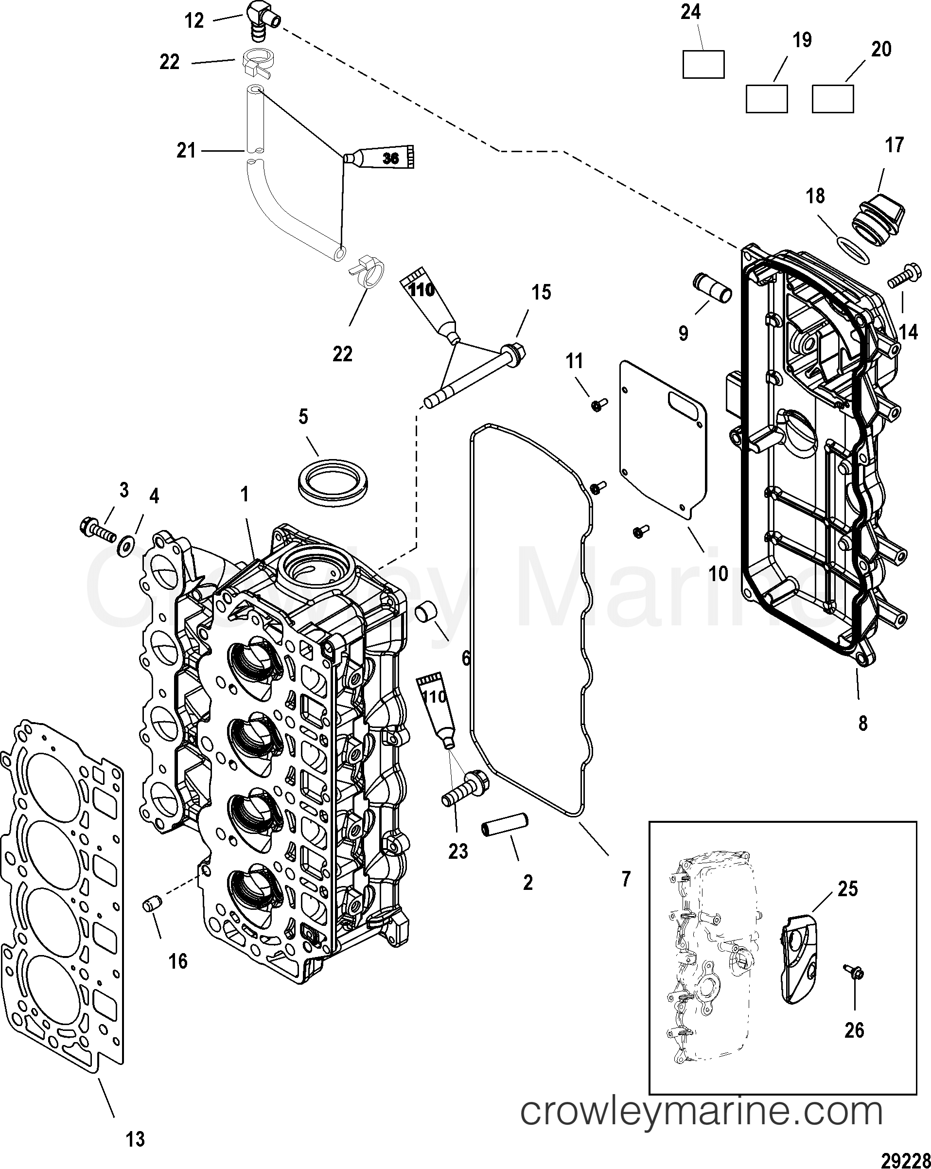 2006 Outboard 60EFI [ELPT/BF 4] - 7A60452IZ - CYLINDER HEAD