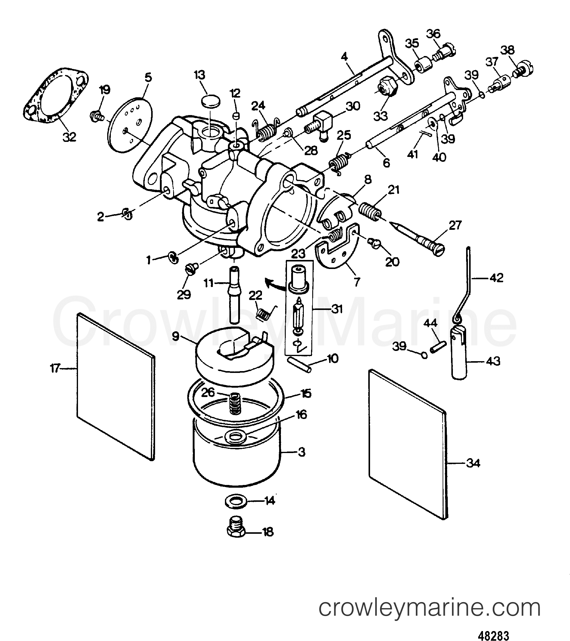 1987 Outboard 35 - 0C357F7B Thru [Force] - CARBURETOR