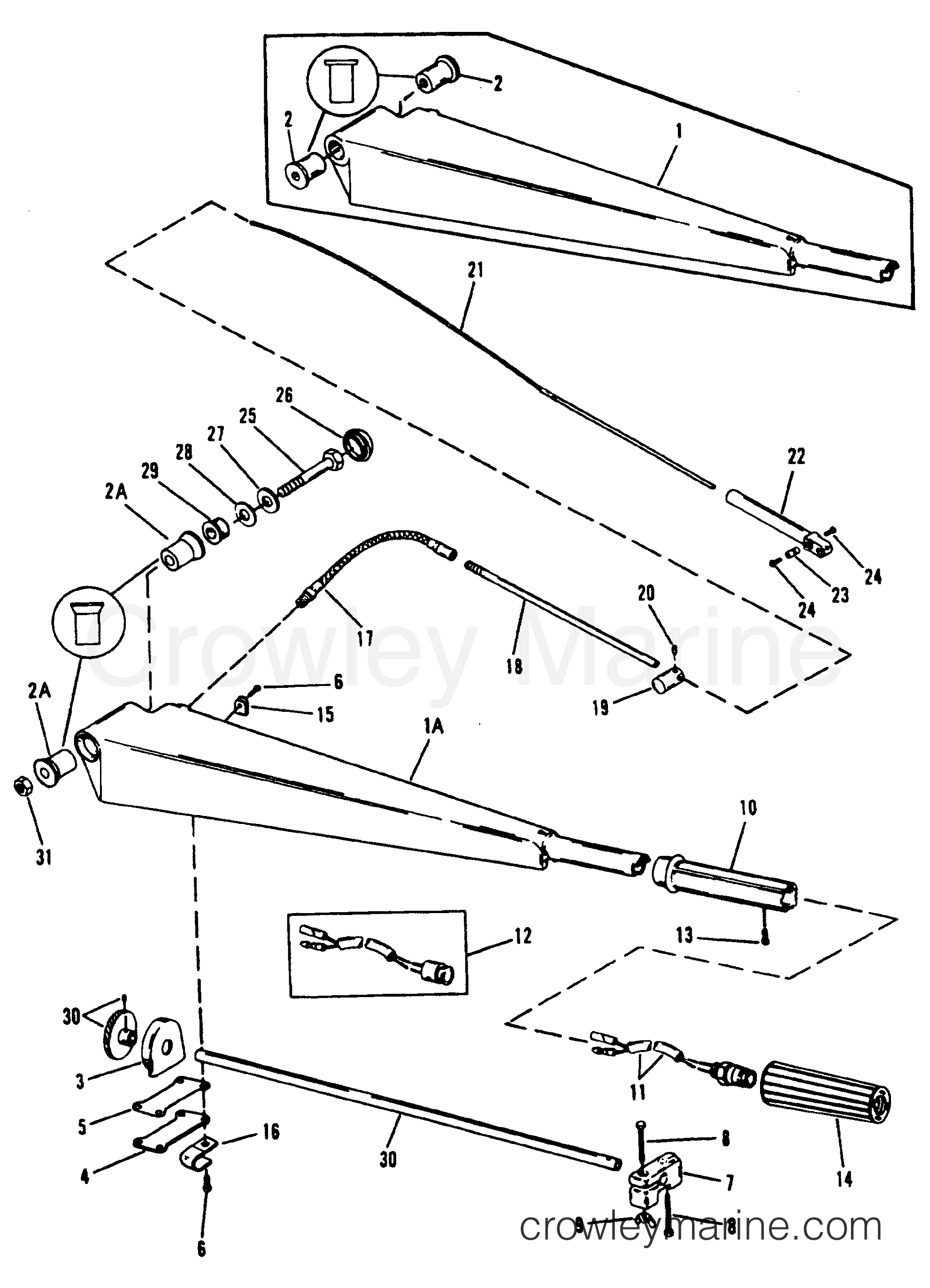 1992 Outboard 55 [MLH] - 7055217AD - STEERING HANDLE KIT