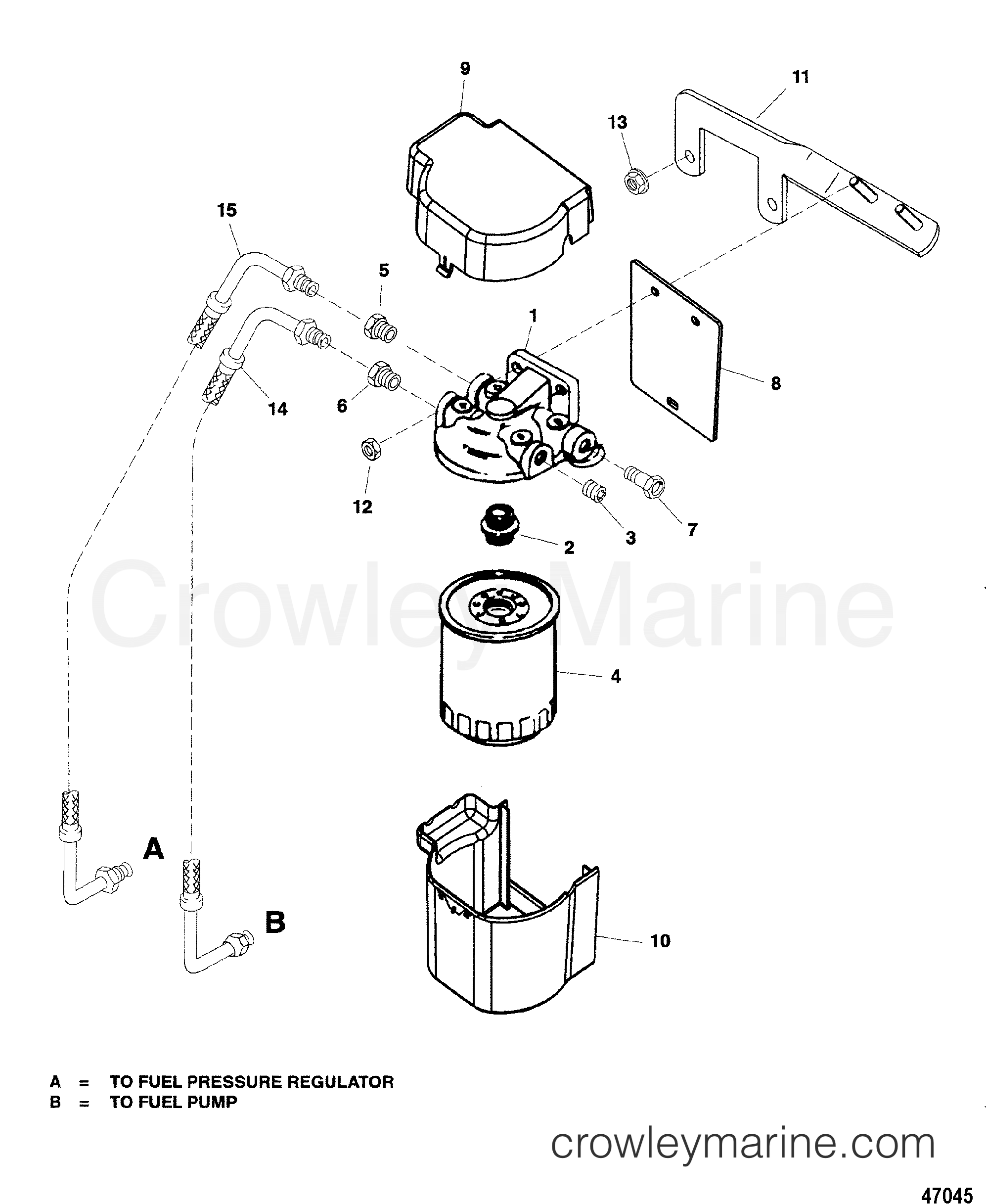 FUEL FILTER 1996 Inboard Engine 350TBI [MAG SKI] 357L111JS Crowley