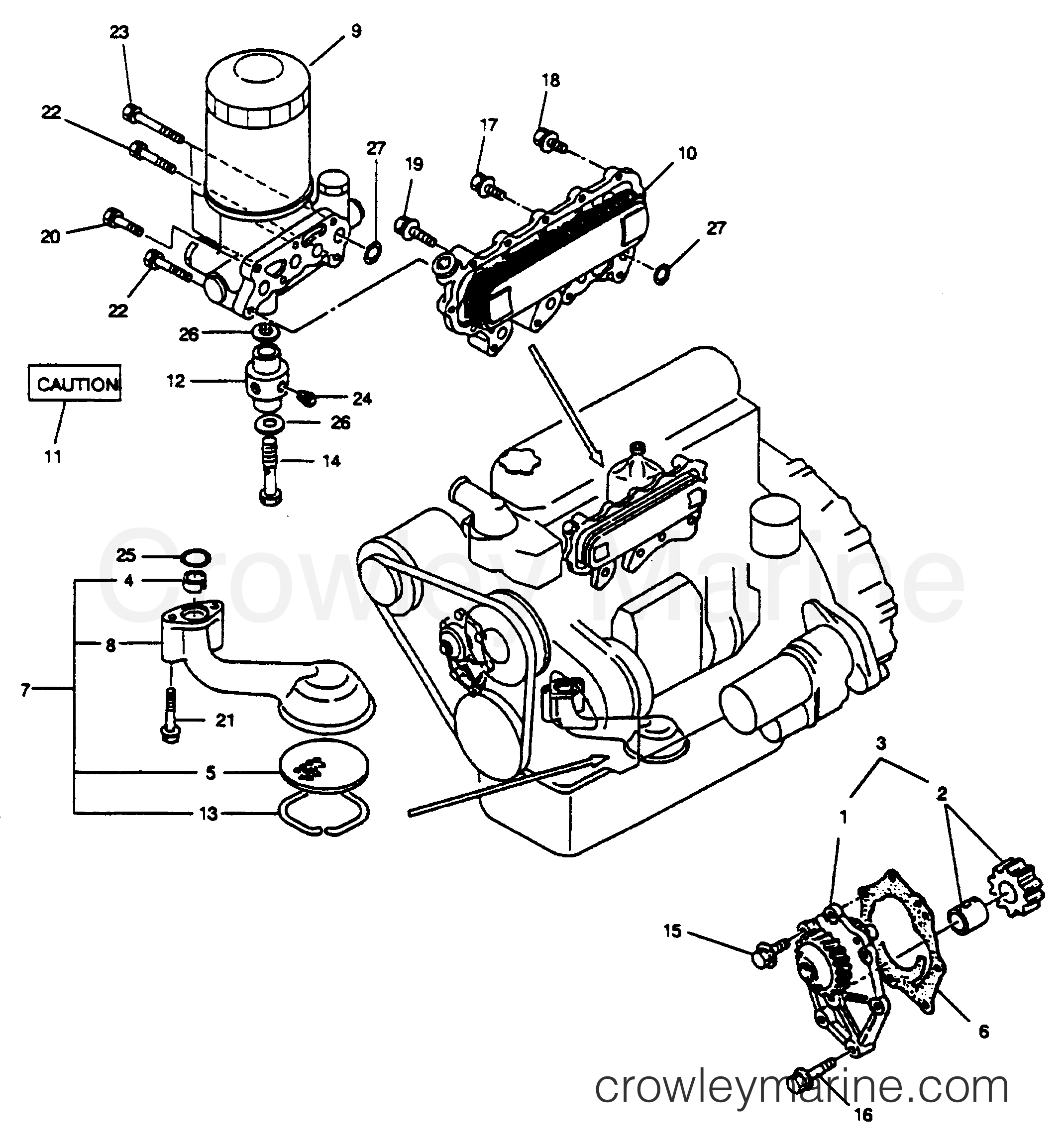 1995 Inboard Engine 4.0LD [STARBOARD] - 34022B9HS - LUBRICATING SYSTEM