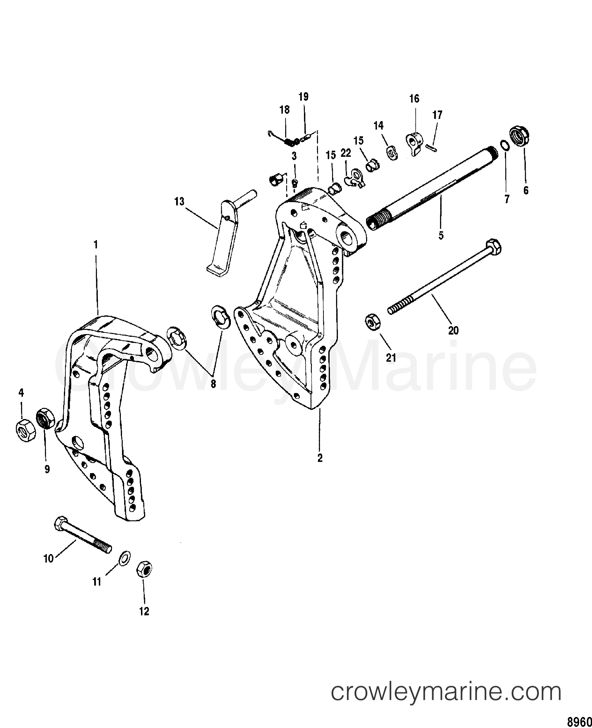 1990 Outboard 200 [CXL] - 7200425SD - TRANSOM BRACKETS