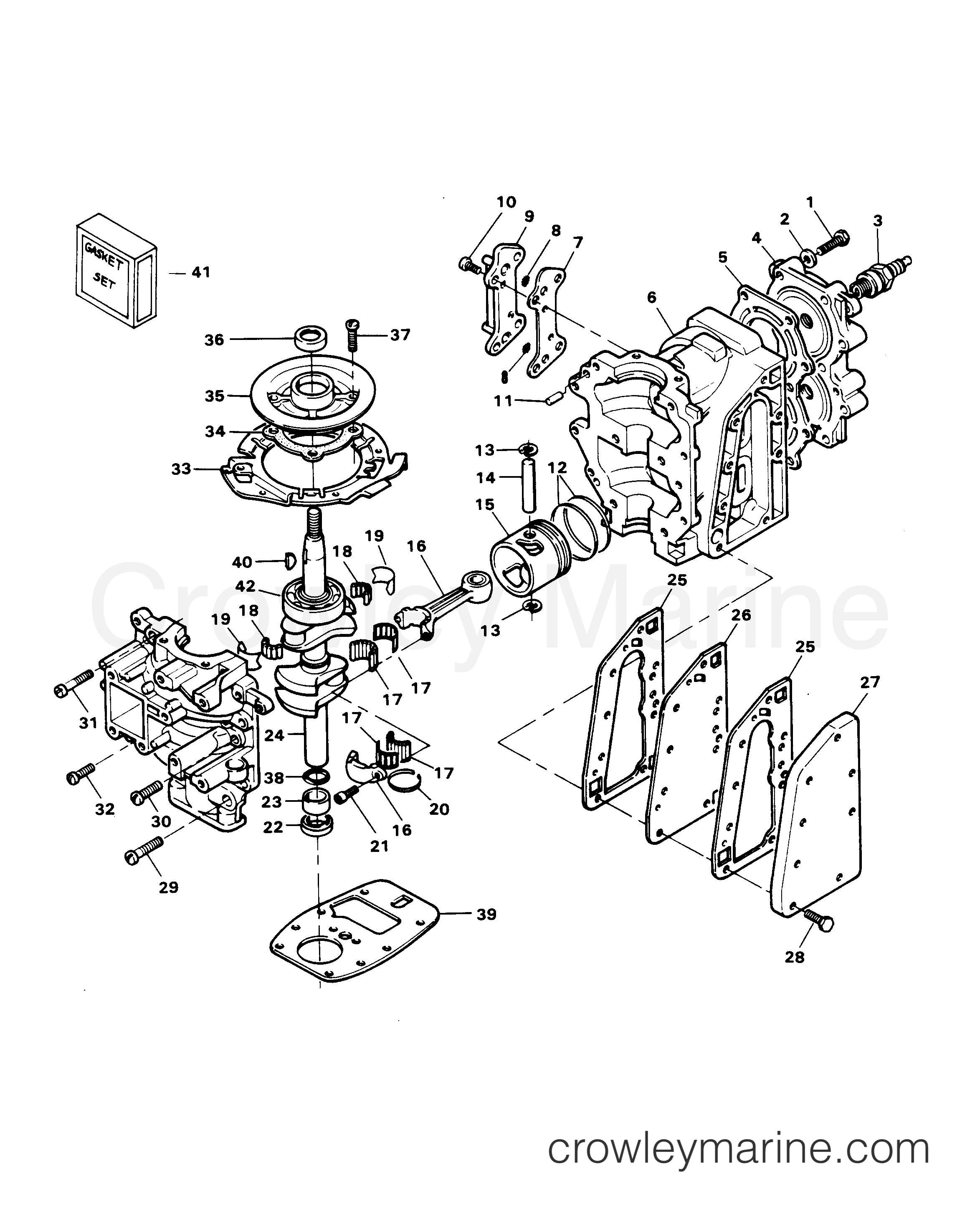 1982 Outboard 7.5 - H0072H82E - POWER HEAD