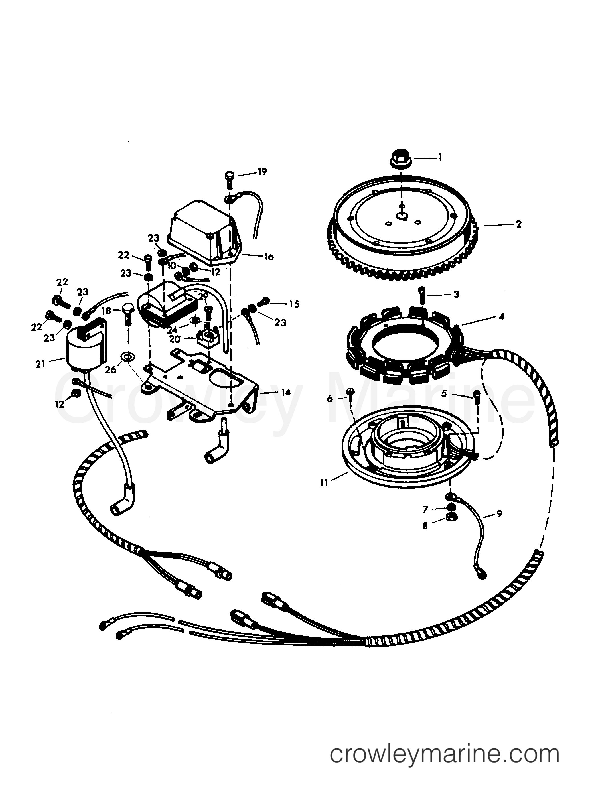 1978 Outboard 25 - 253H8D - ALTERNATOR
