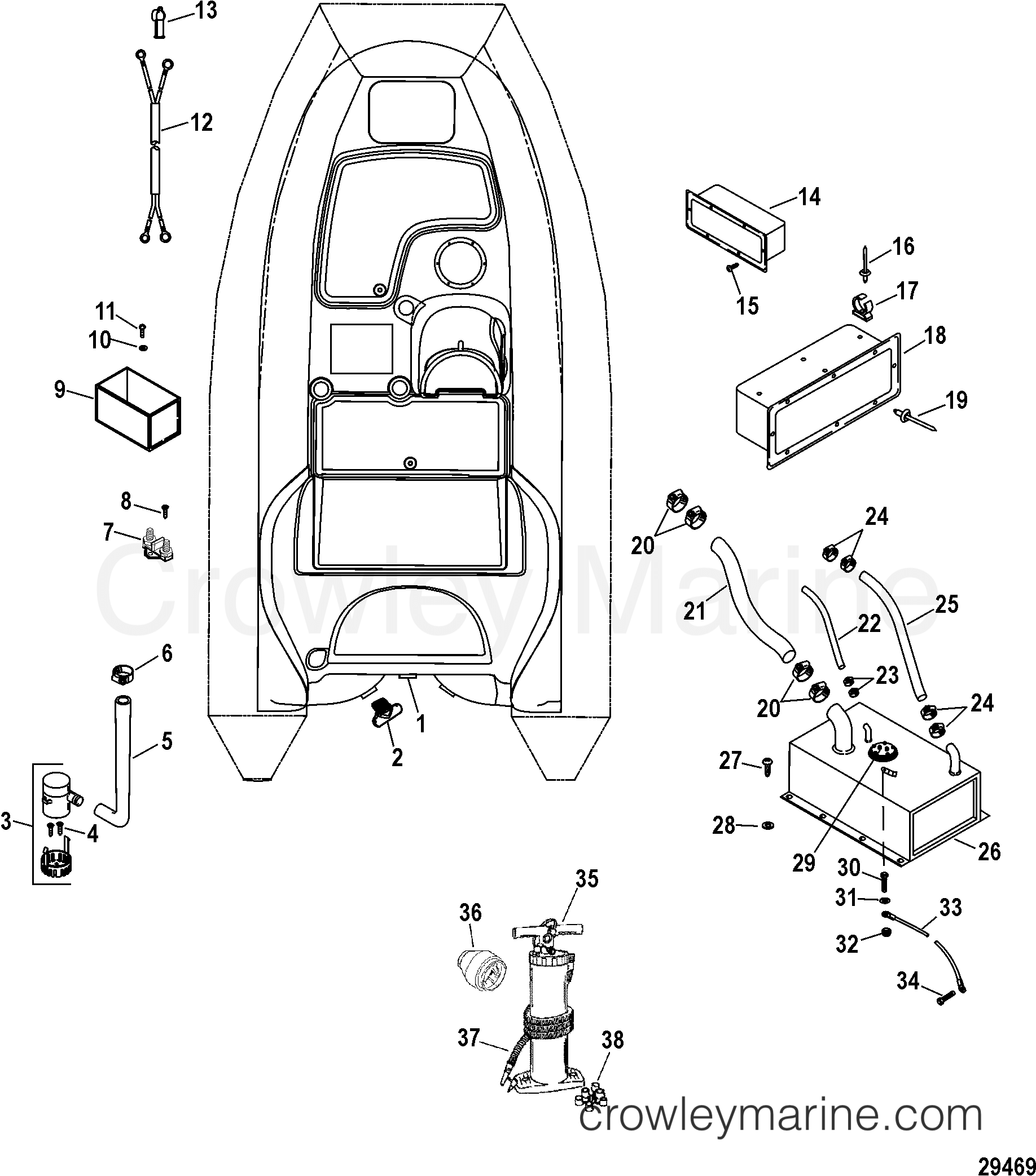 2007 Inflatable Boat 350 [IB1] - AA350013M - LOWER DECK COMPONENTS(350 MODEL)
