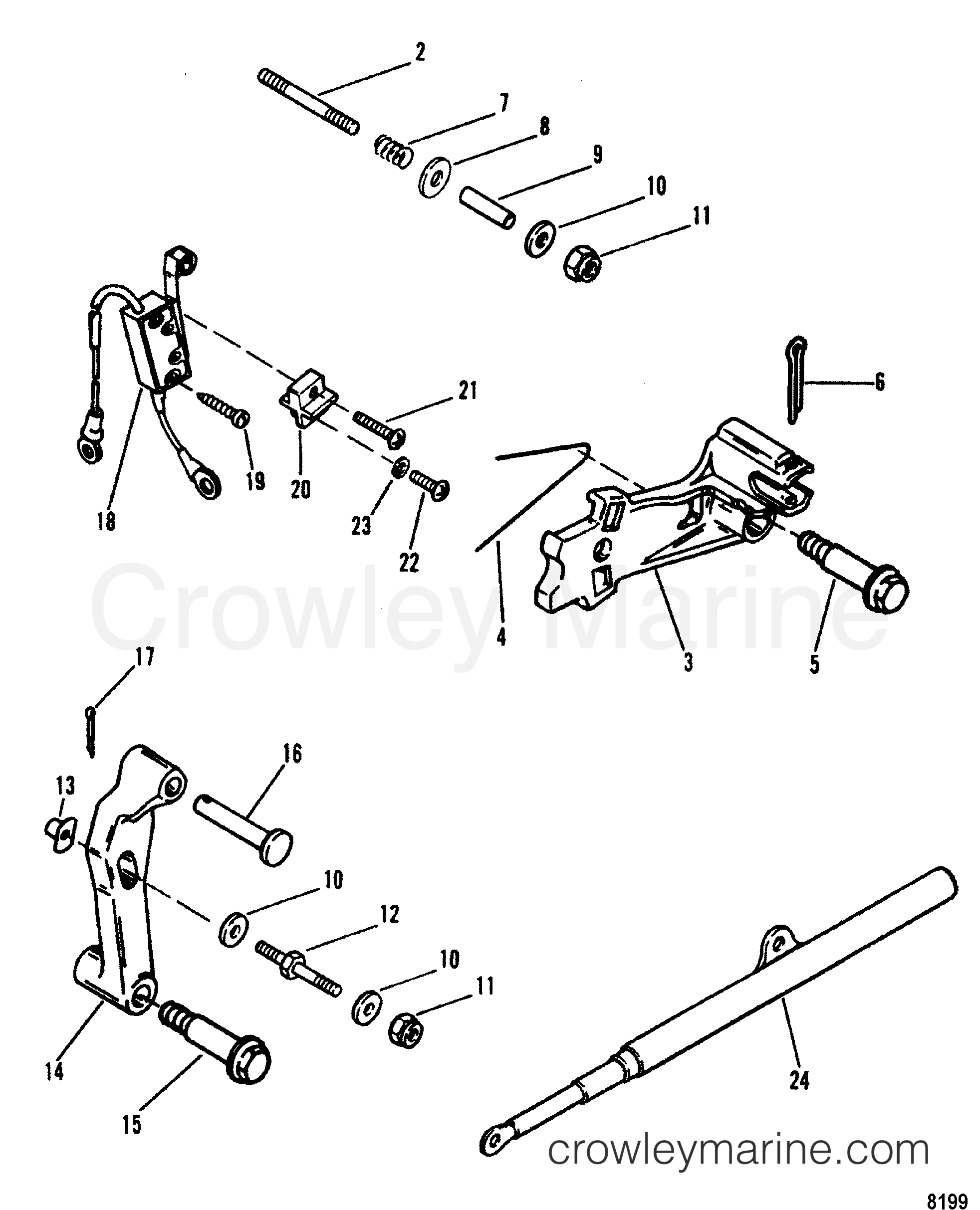 Serial Range Stern Drive 3.0L GM 181 I/L4 1990-1994 - 0C856559 THRU 0F353099 - SHIFT COMPONENTS