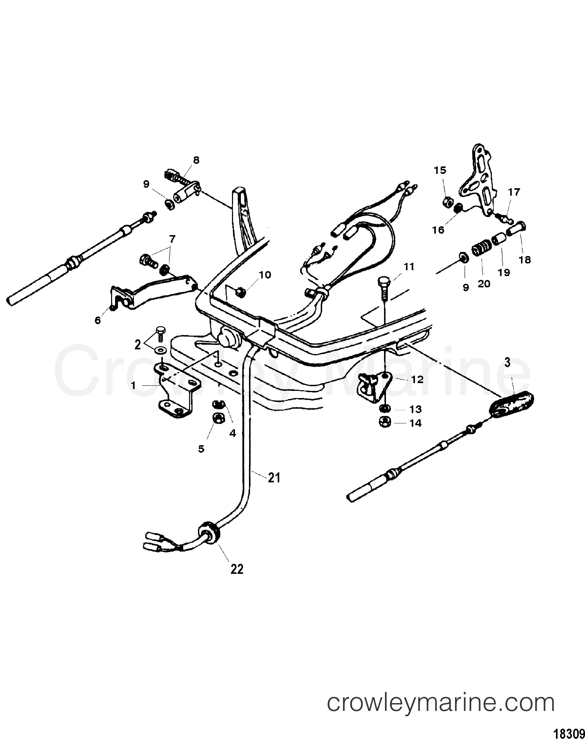 Serial Range Outboard 15 (2 CYL.) (International) - 0N055285 & Up - REMOTE CONTROL ATTACHING KIT