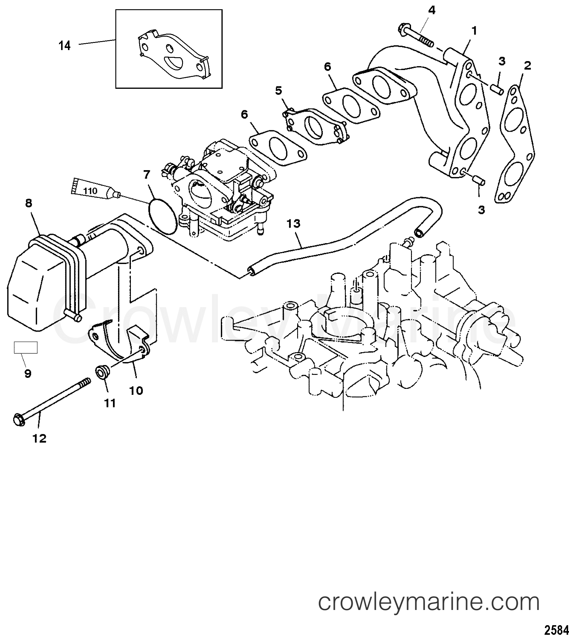 1999 Outboard 9.9 [M 4] - 7F10203HF - INTAKE