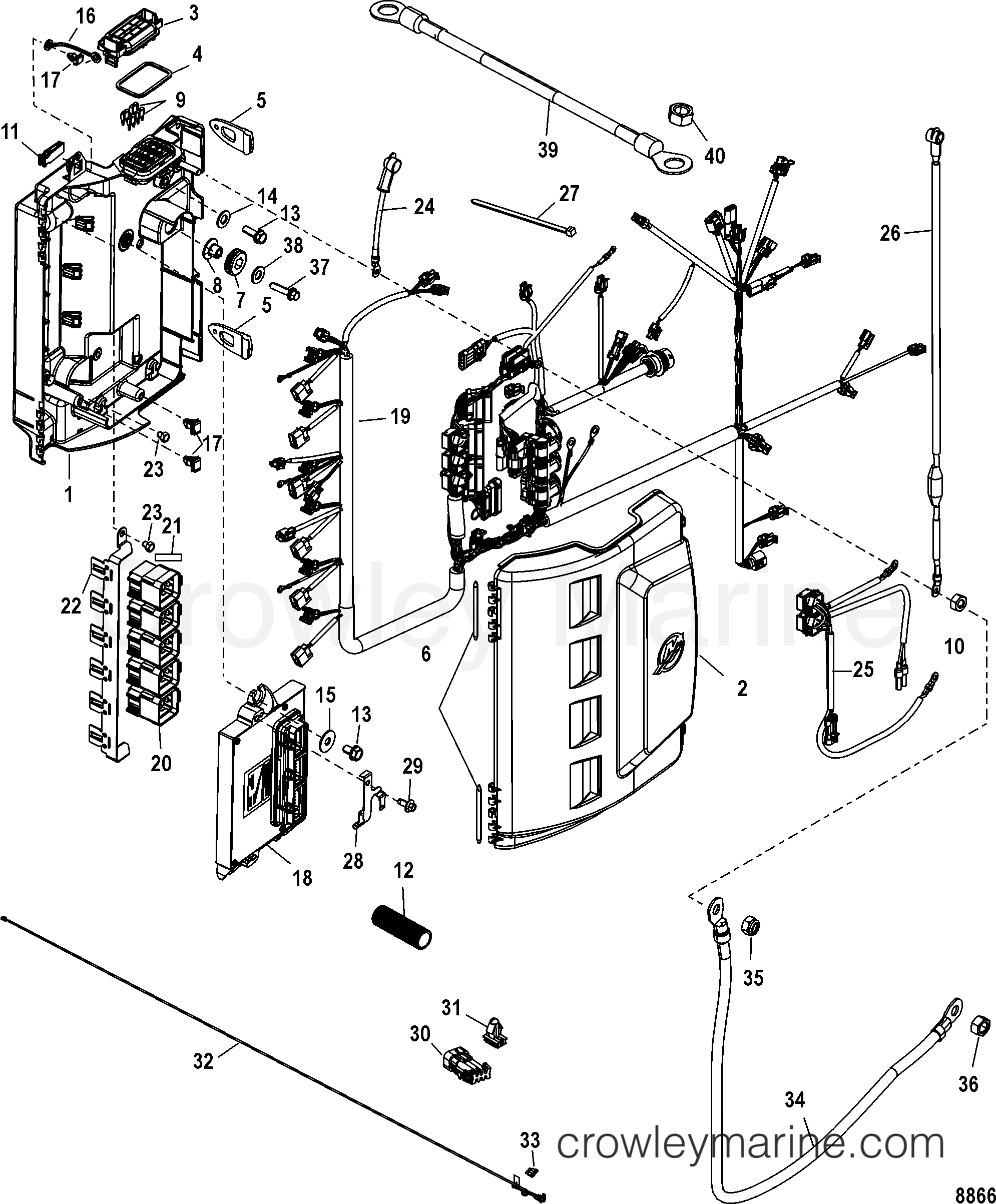 2006 Outboard 225 [L 4] - 7225V13ZB - ELECTRICAL BOX COMPONENTS