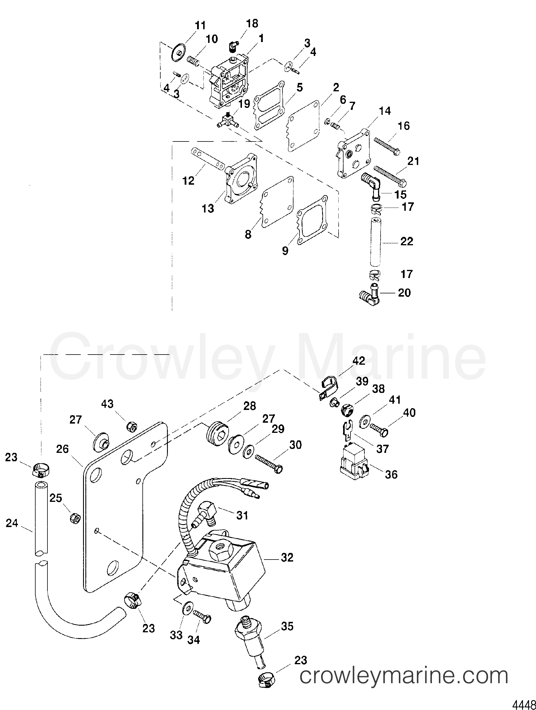 FUEL PUMP ASSEMBLY 2000 Sport Jet 210 [JETPUMP] S721P52WS Crowley Marine