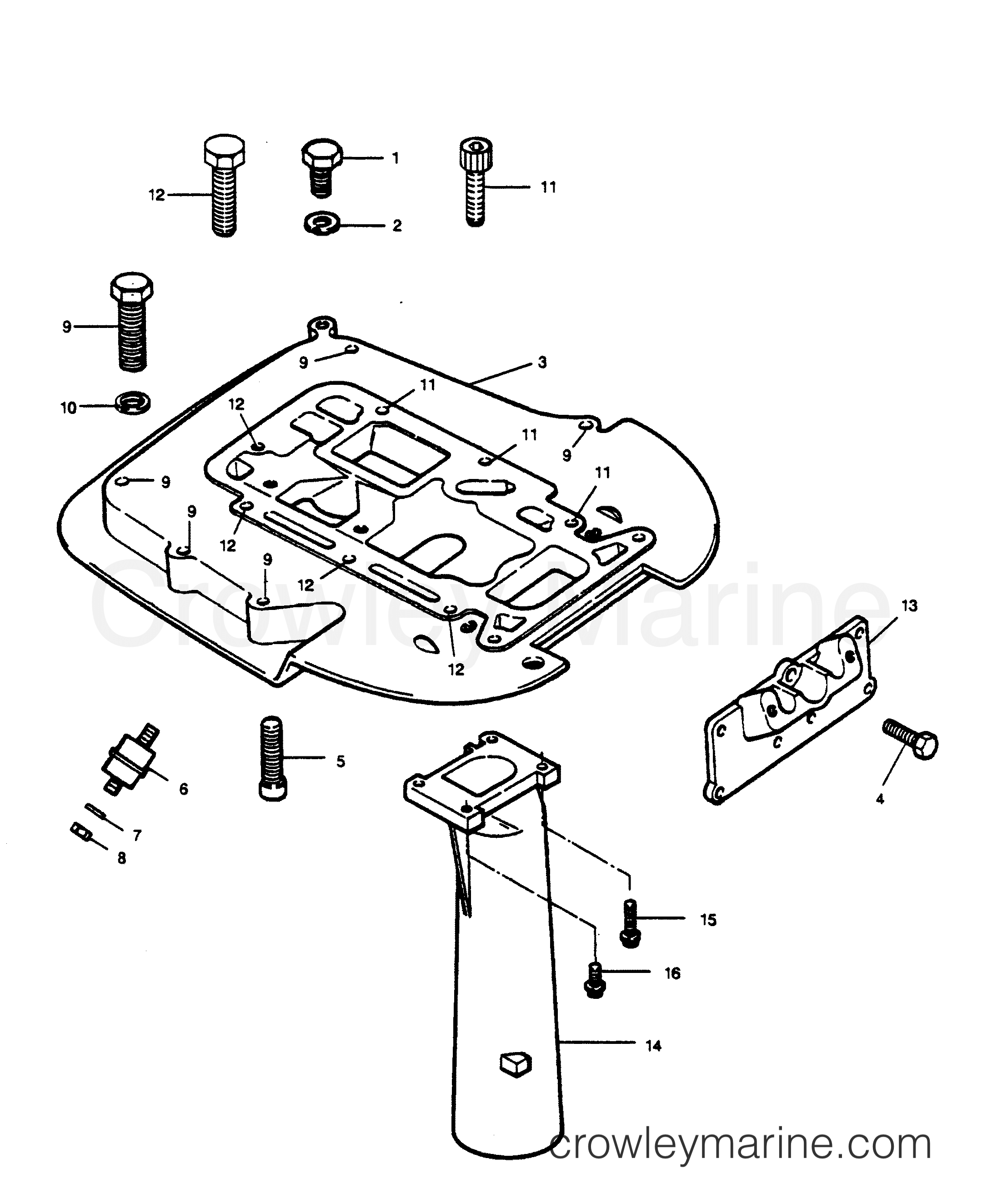 1989 Outboard 50 - 507A9C [Force] - SPACER PLATE