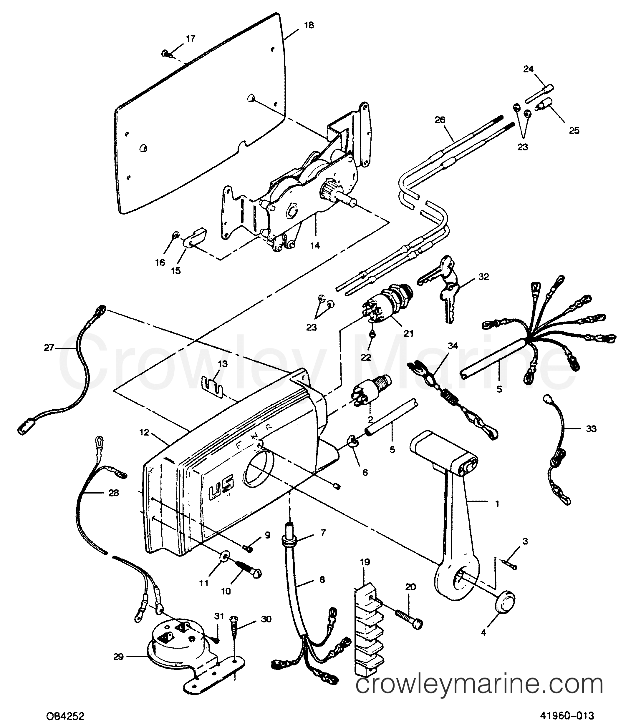 1988 Outboard 50 - 504H8D [Force] - REMOTE CONTROL