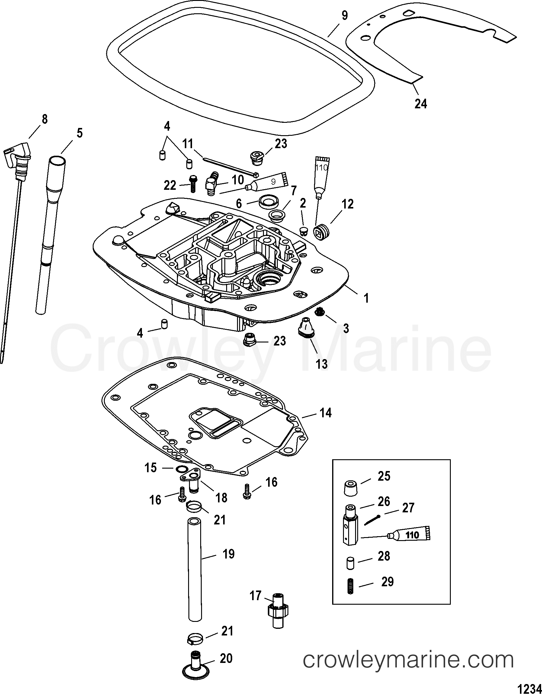 2003 Outboard 25 [ELPT/BF 4] - 7F25412MB - ADAPTOR PLATE