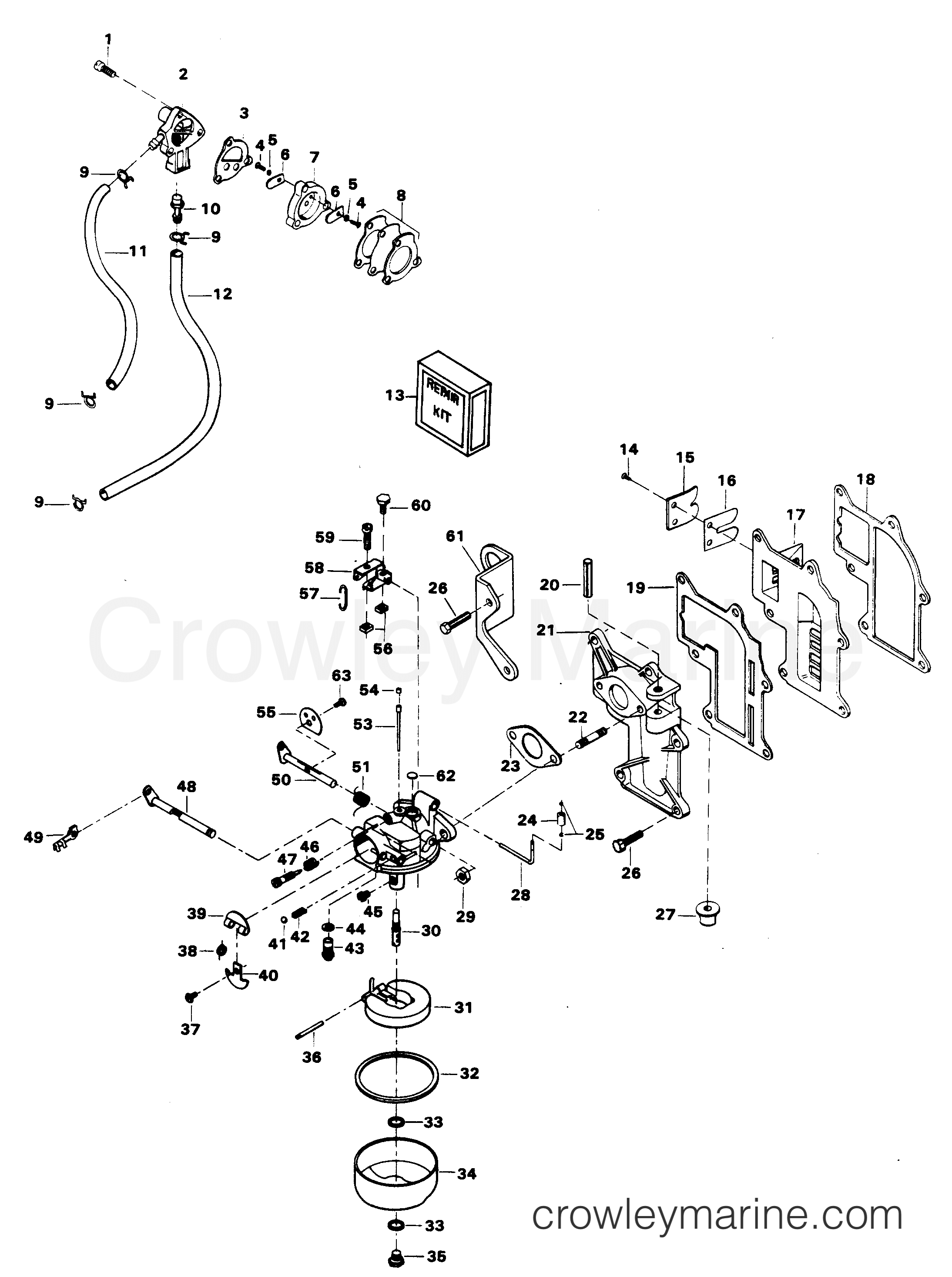 1981 Outboard 9.9 - 98B1B - FUEL SYSTEM