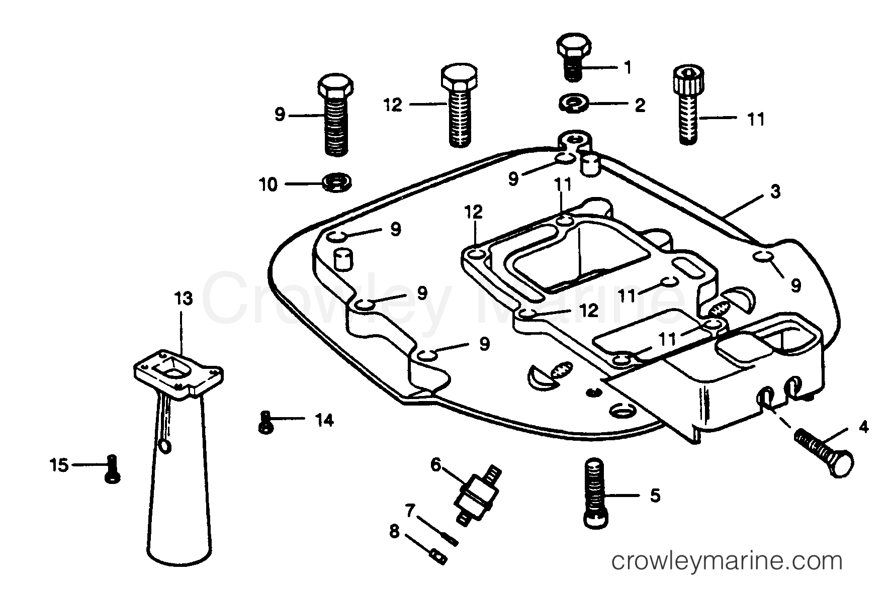 1990 Outboard 35 - 352F90C [Force] - SPACER PLATE