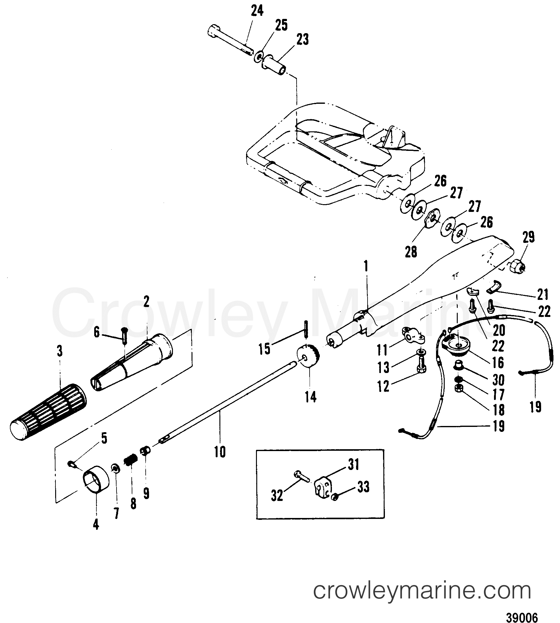 1986 Outboard 40 [M] - 7040206 - STEERING HANDLE
