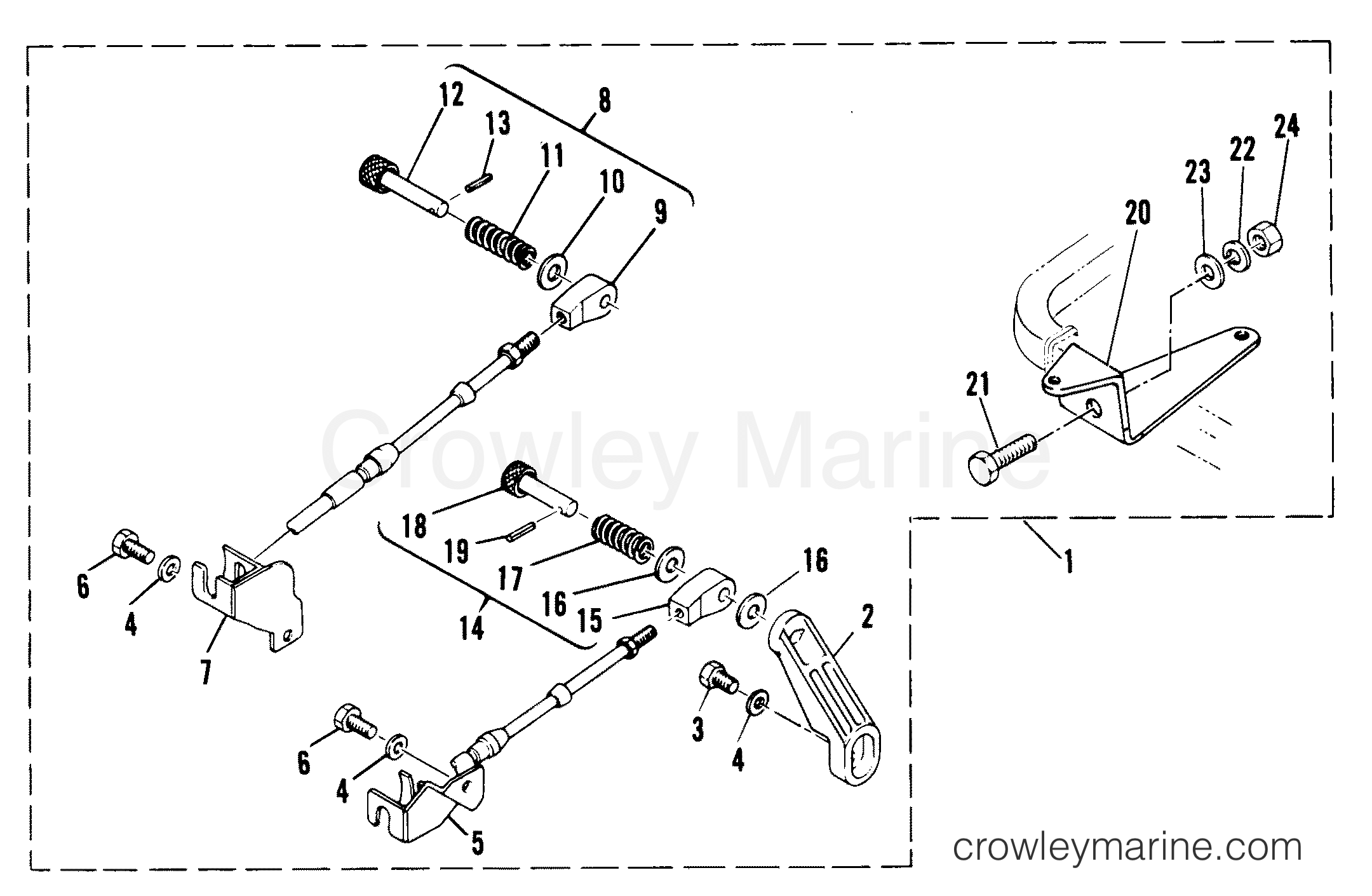 1977 Outboard 40 [EL] - 7040527 - REMOTE CONTROL ATTACHMENT KIT