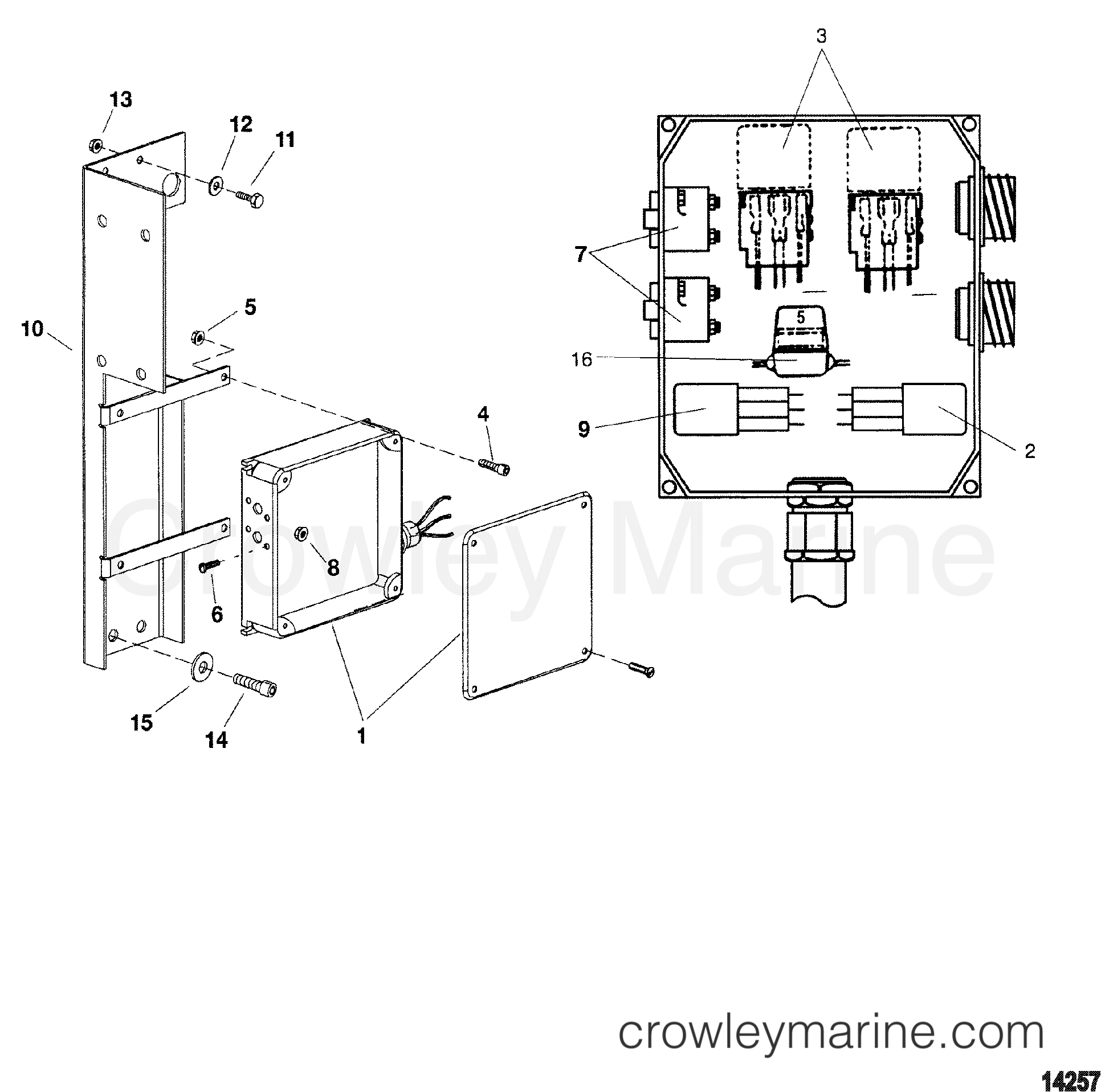 1998 Inboard Engine 642D [D-TRONIC] - 3C784BDLD - ELECTRICAL BOX AND COMPONENTS