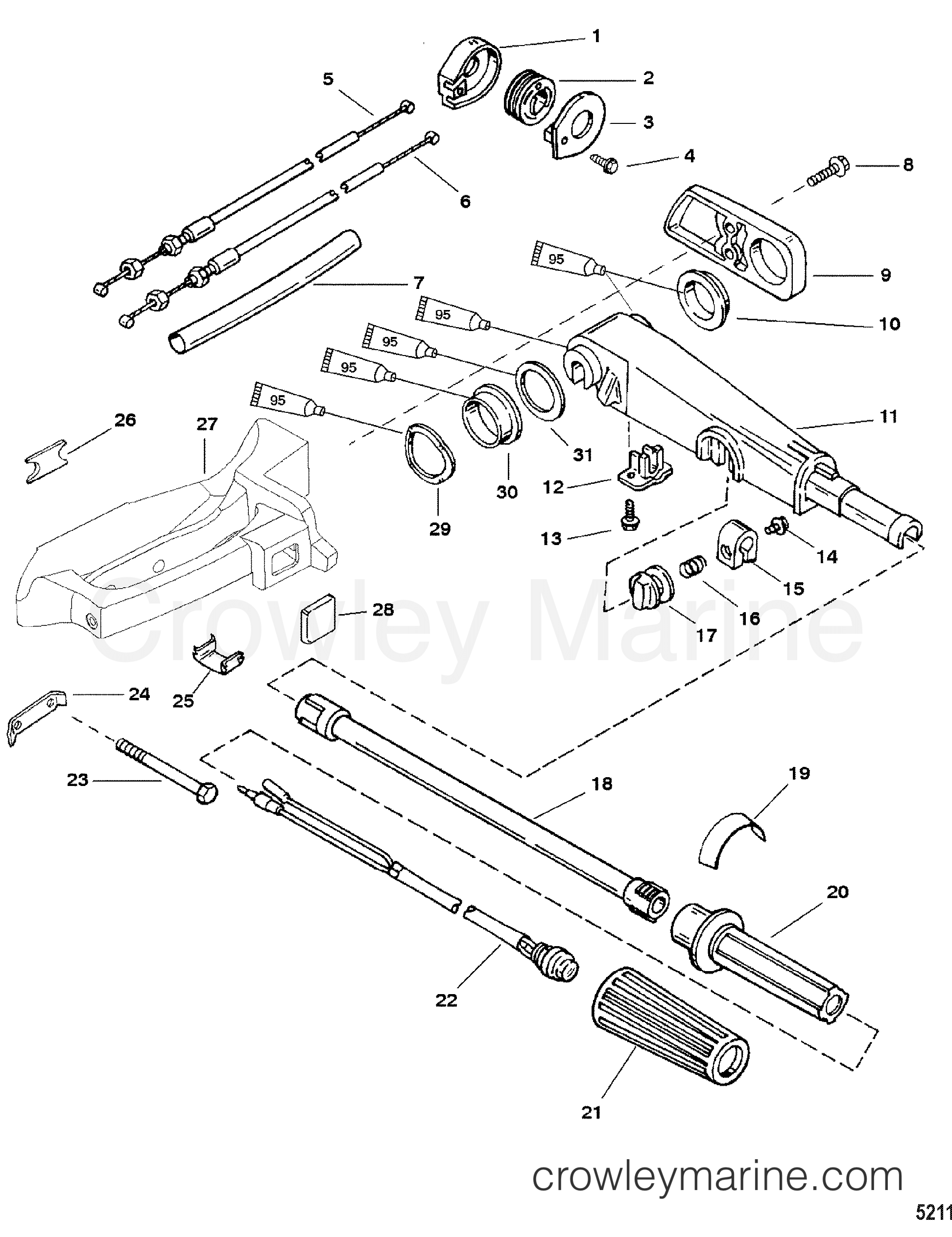 2000 Outboard 40 [MLL] - 70412L7JB - TILLER HANDLE