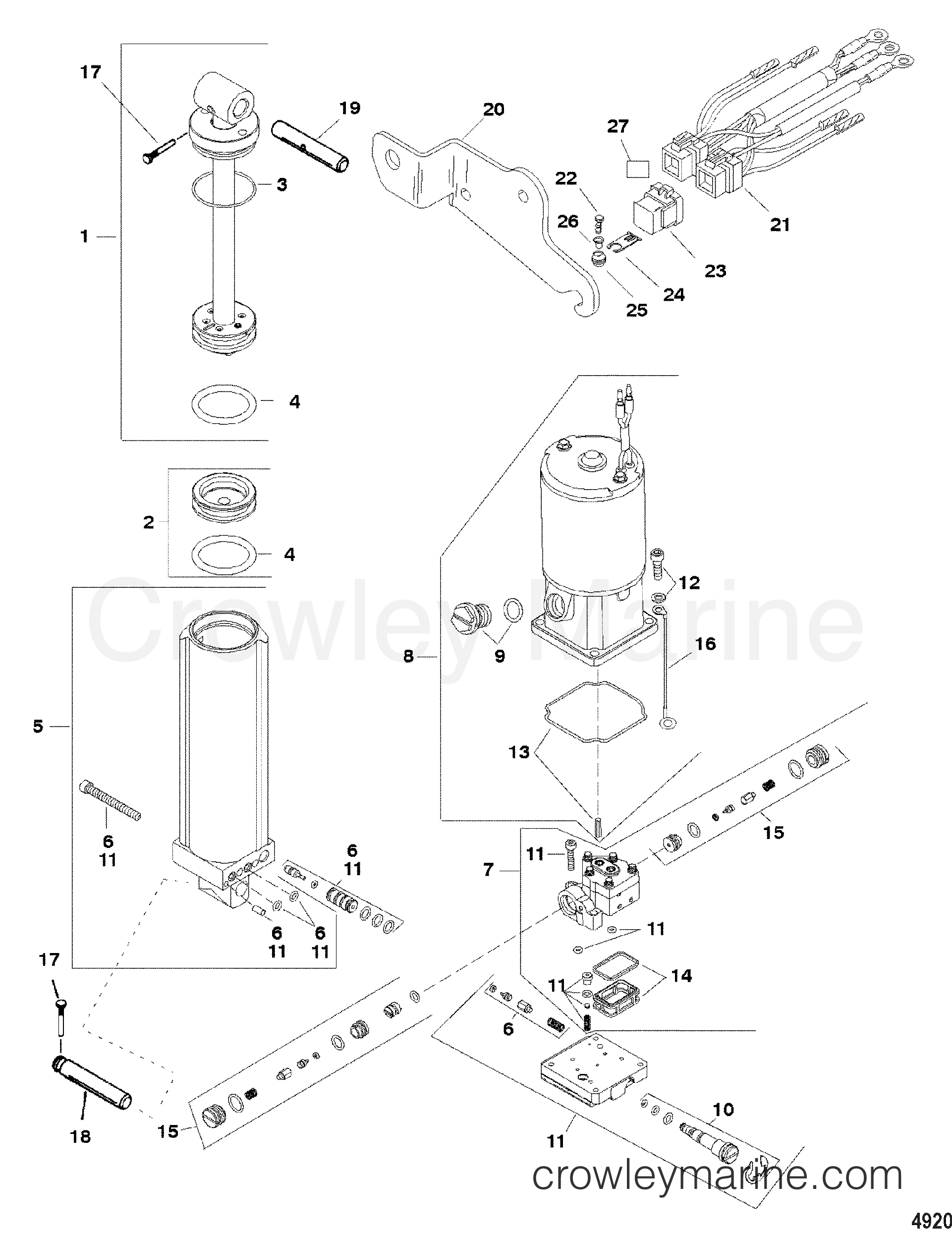 2002 Outboard 60 [EO] - 7060302LB - POWER TRIM COMPONENTS