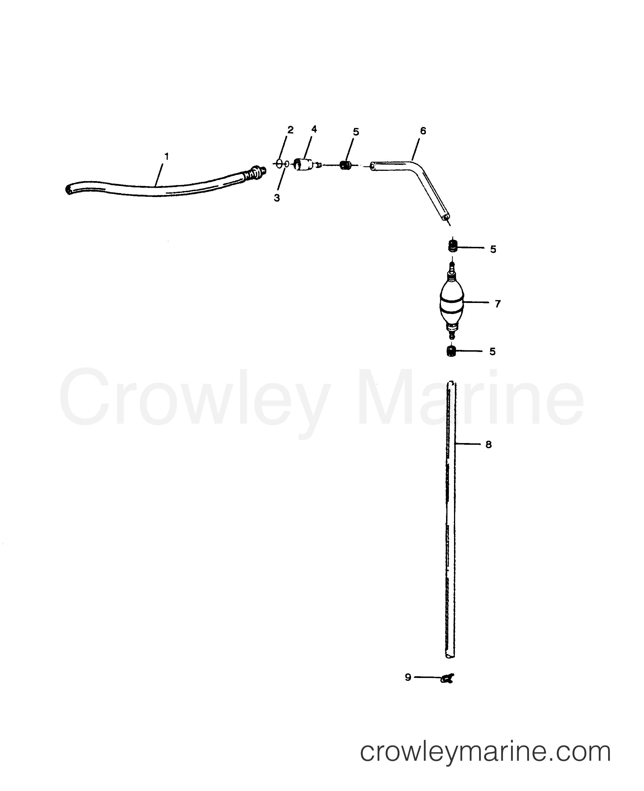 1989 Outboard 85 - 856A9B [Force] - FUEL LINE