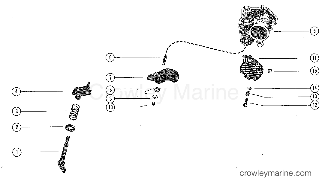 CARBURETOR CHOKE LINKAGE 1979 Mercury Outboard 40 [EL] 1040529