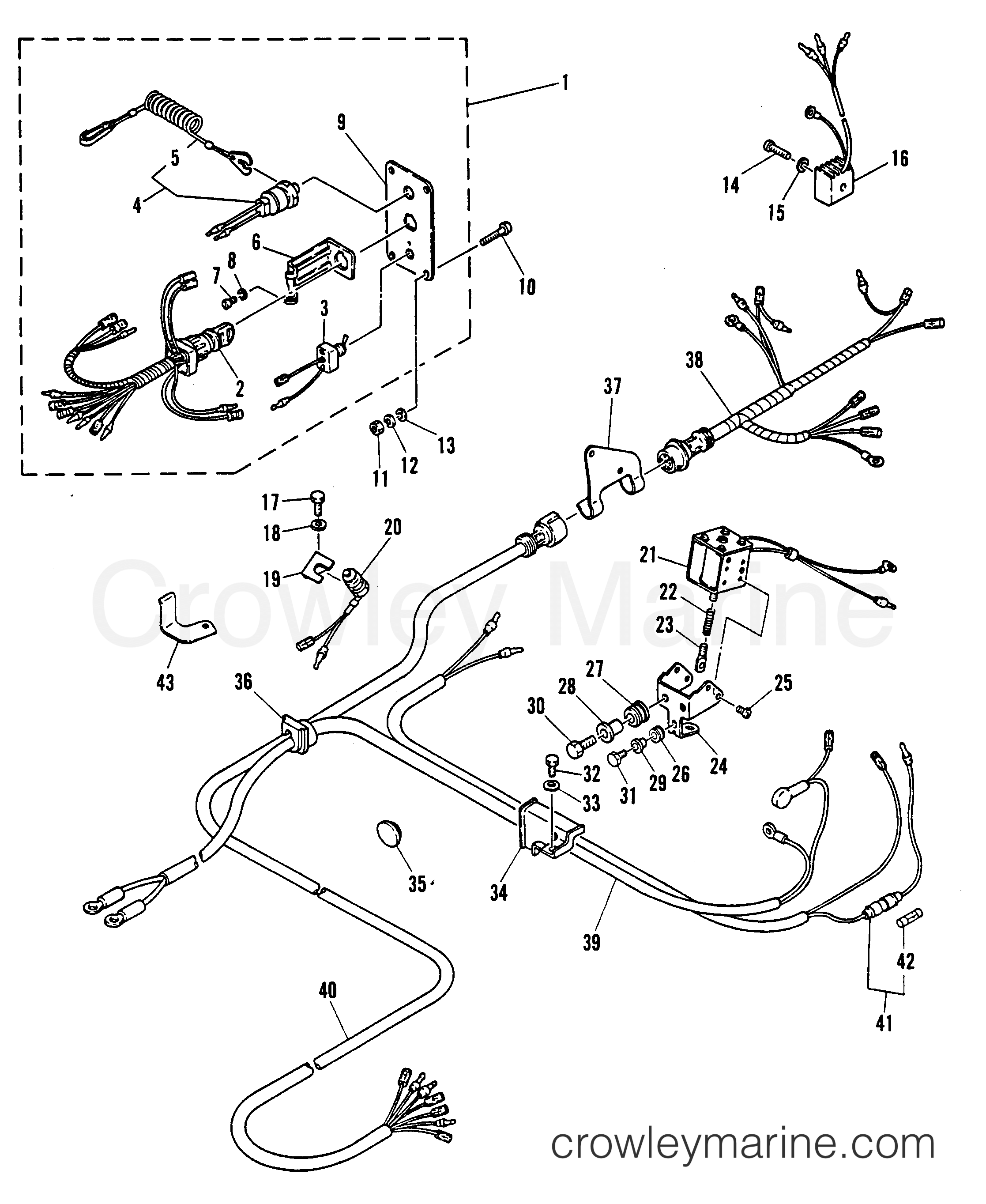 1982 Outboard 40 [M] - 7040202 - ELECTRIC START COMPONENTS