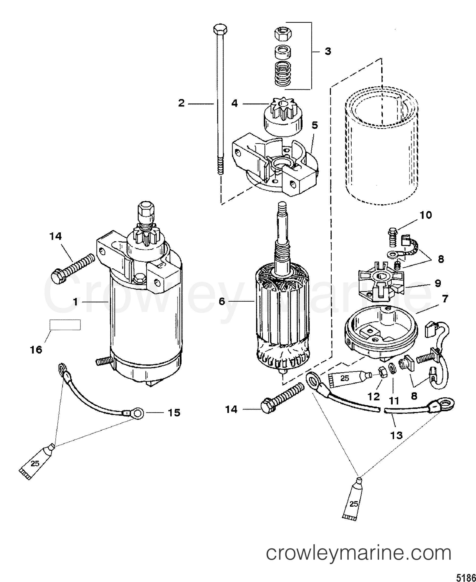 2000 Outboard 40 [ML] - 704G217JF - STARTER MOTOR