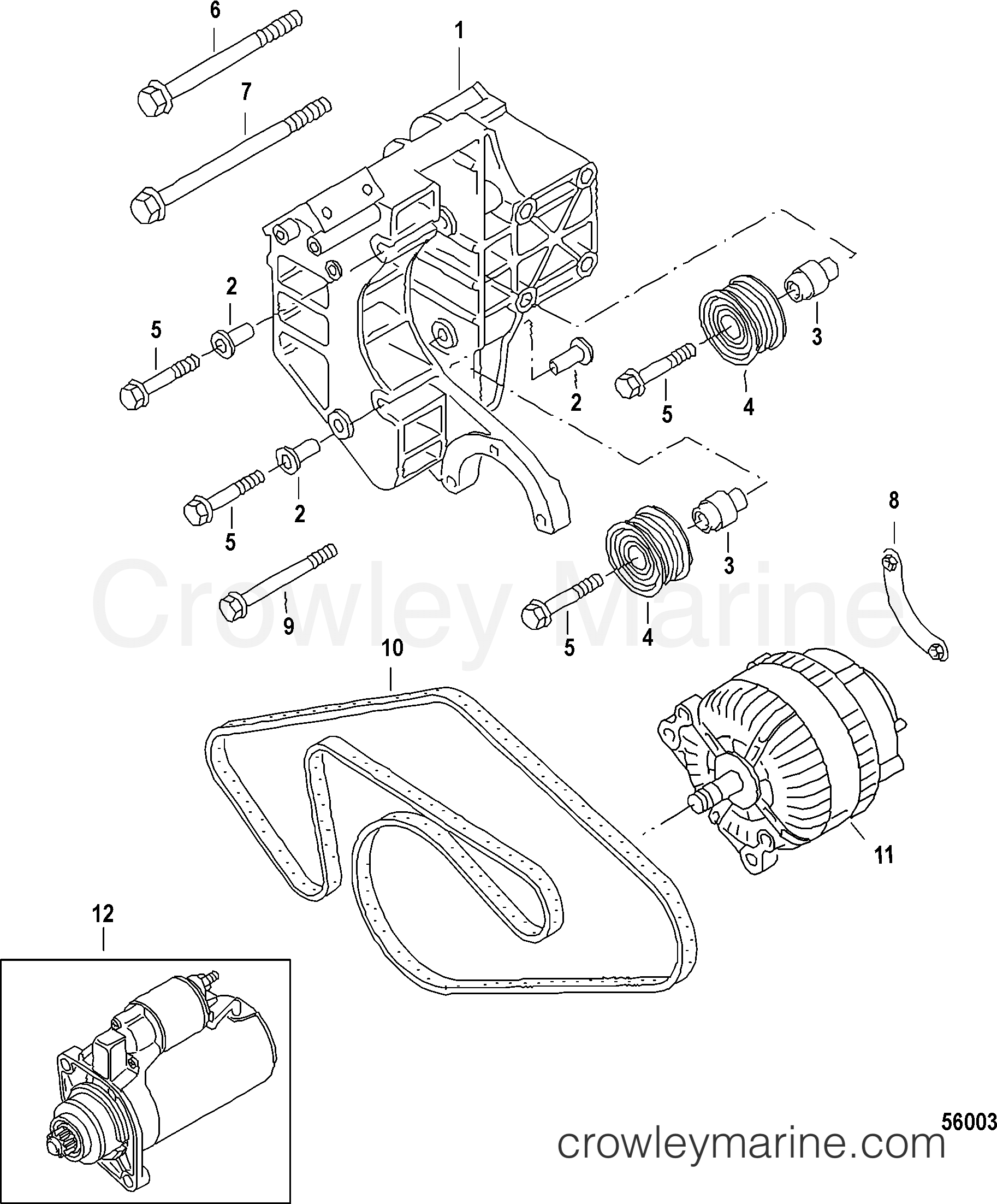 2014 Inboard Engine 3.0L TDI - 3D300111D - ALTERNATOR, CONNECTING AND MOUNTING