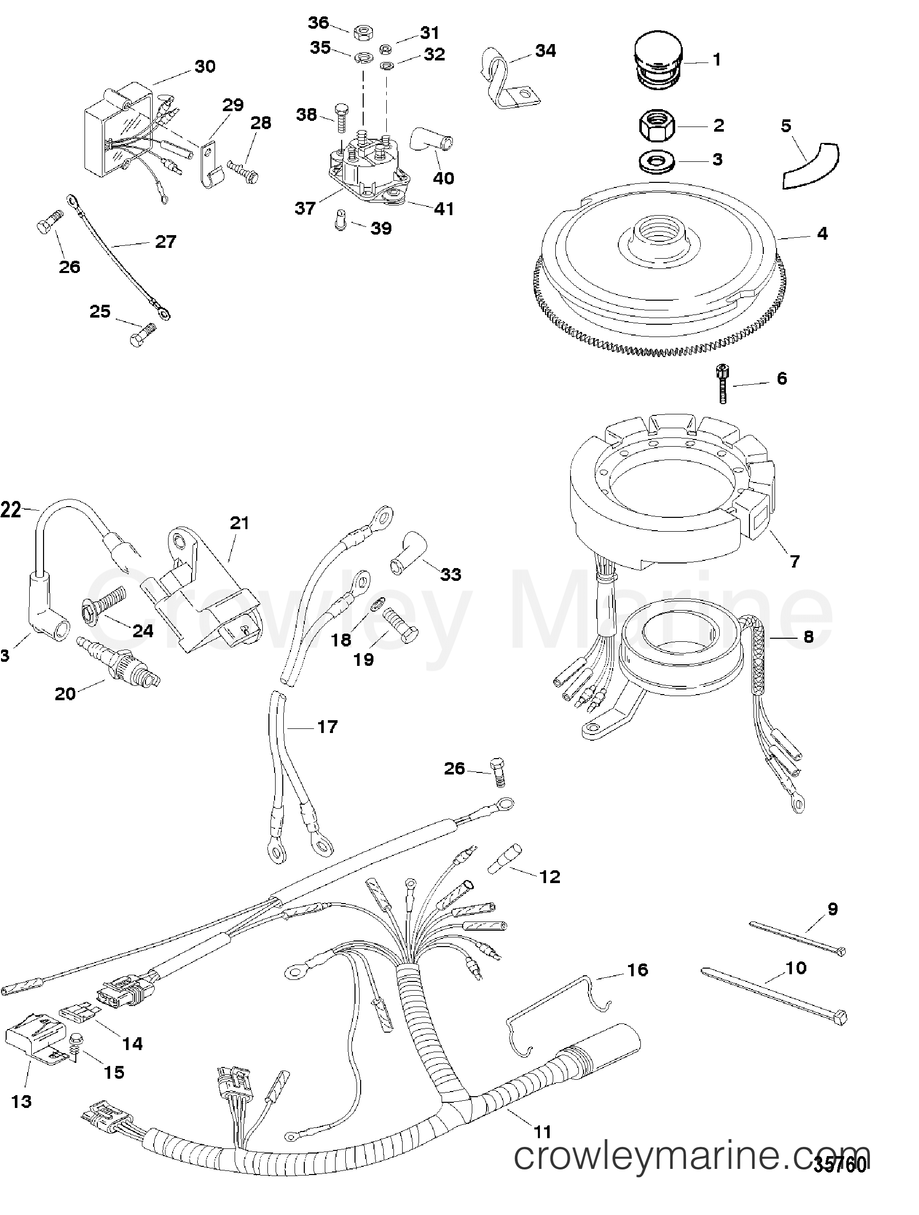 1998 Outboard 40 - H040312UT [EL] - IGNITION AND ELECTRICAL COMPONENTS