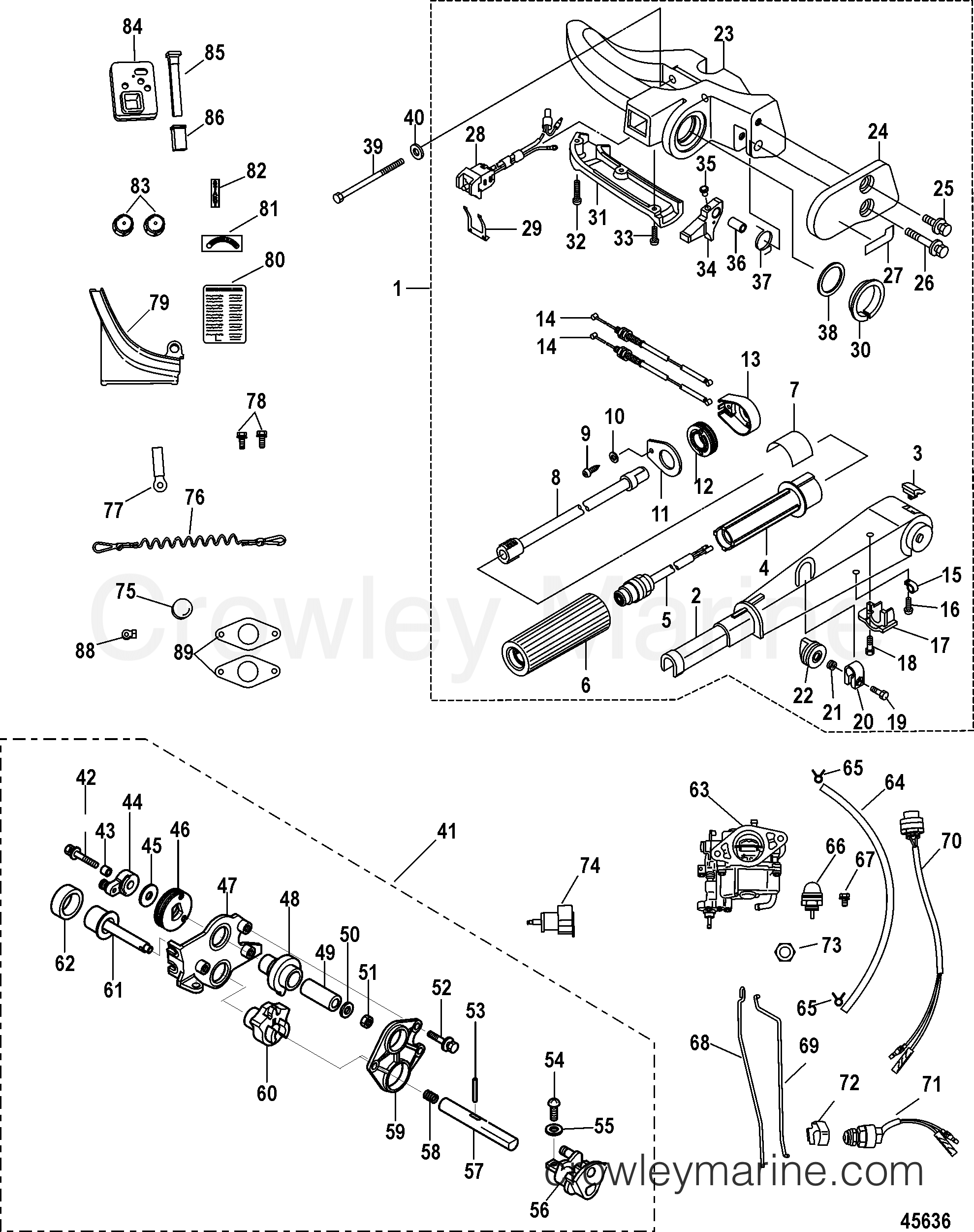 TILLER HANDLE CONVERSION KIT, ELECTRIC 8M0051063 2006 Outboard 9.9 [ML 4] 1F10211FK