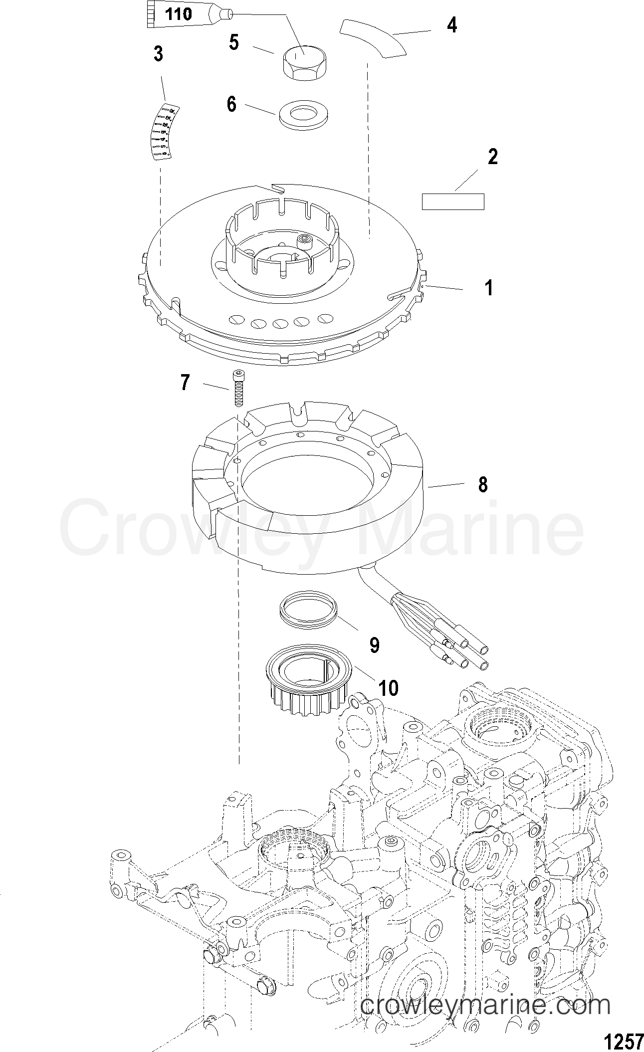 Serial Range Outboard 40 CARB (3 CYL.)(4-STROKE) - 1C018826 & Up - FLYWHEEL