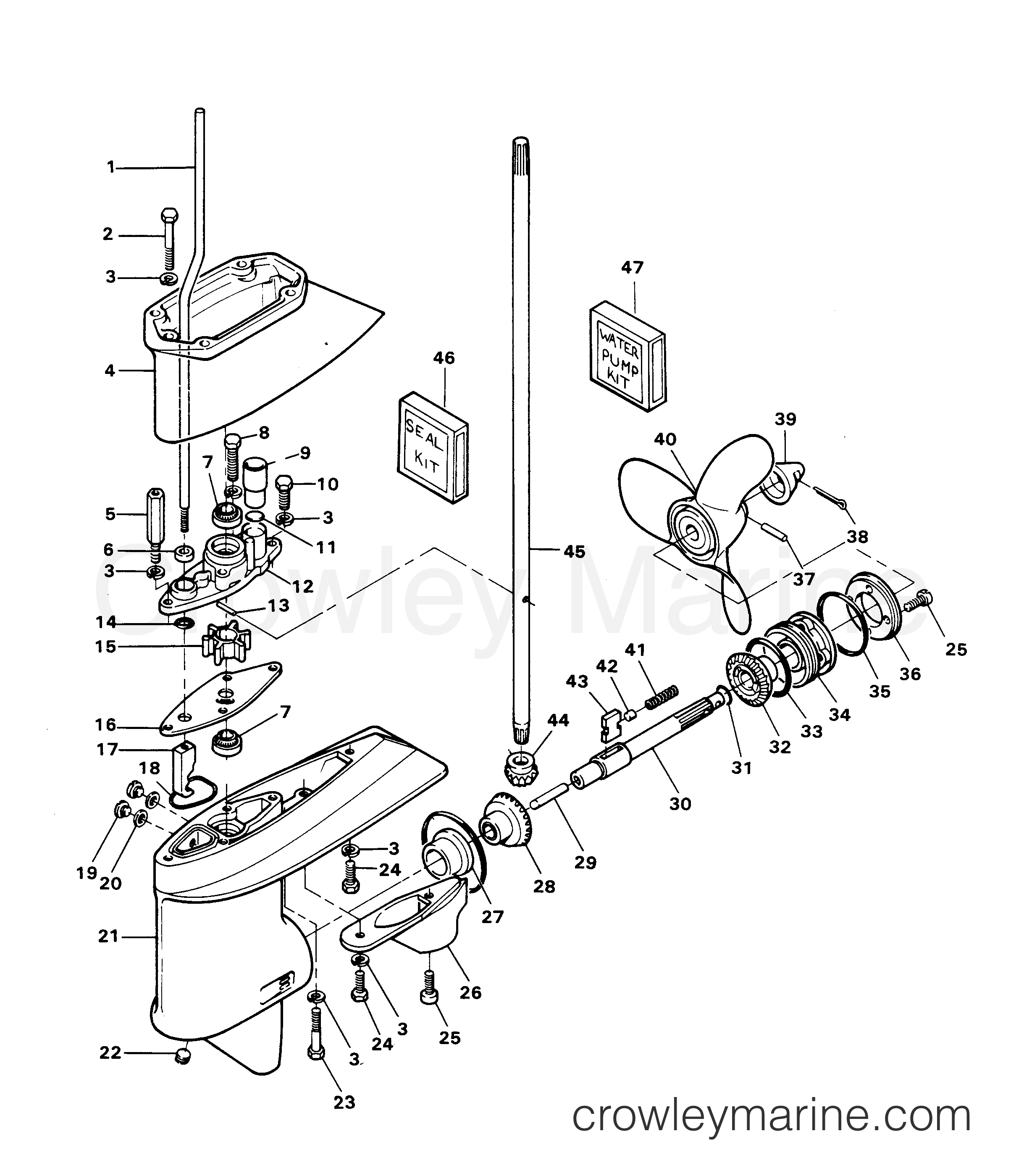 1981 Outboard 6 - 64BIG - GEAR HOUSING
