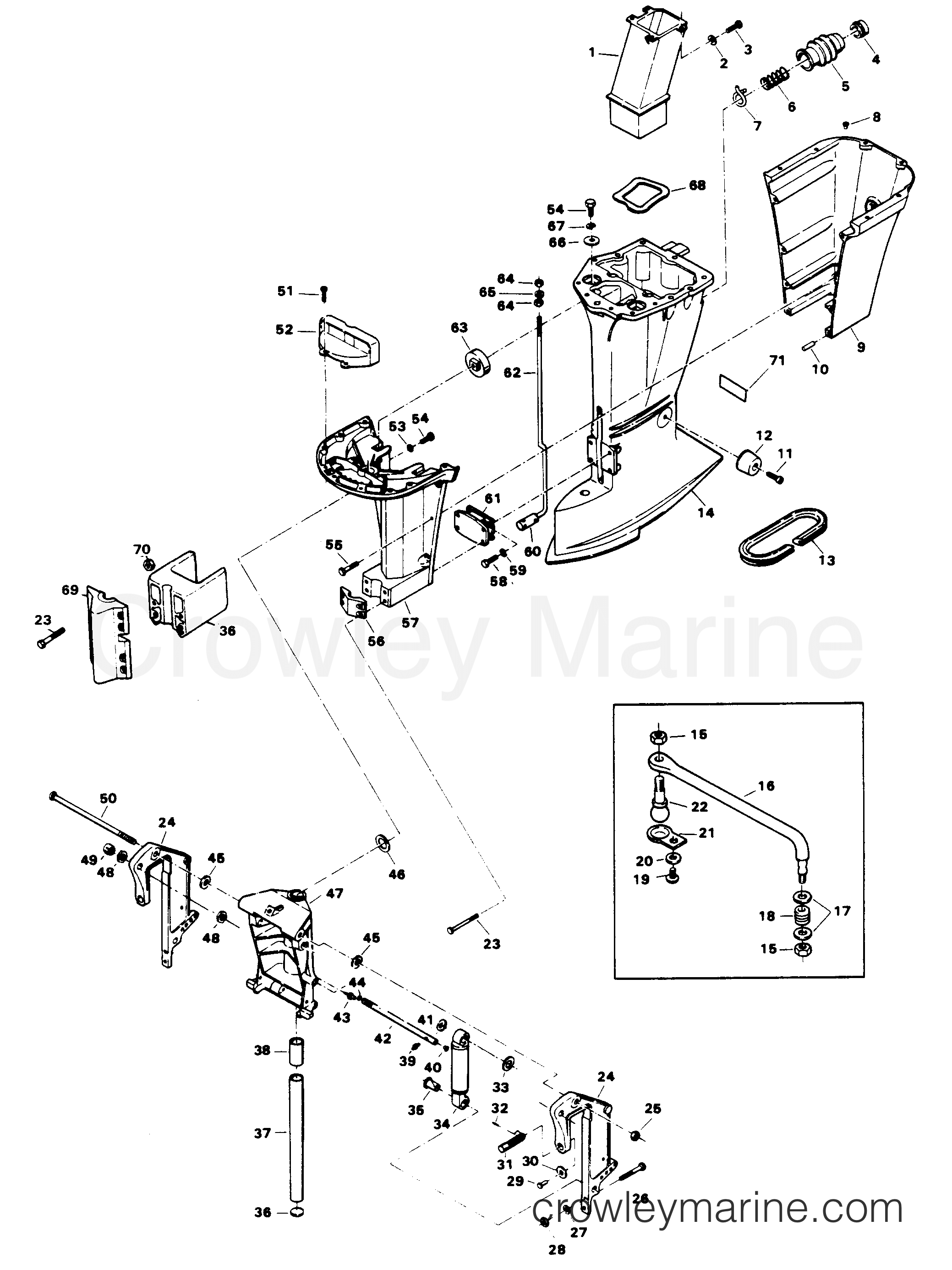 1985 Outboard 125 - 1258F5A [Force] - MOTOR LEG
