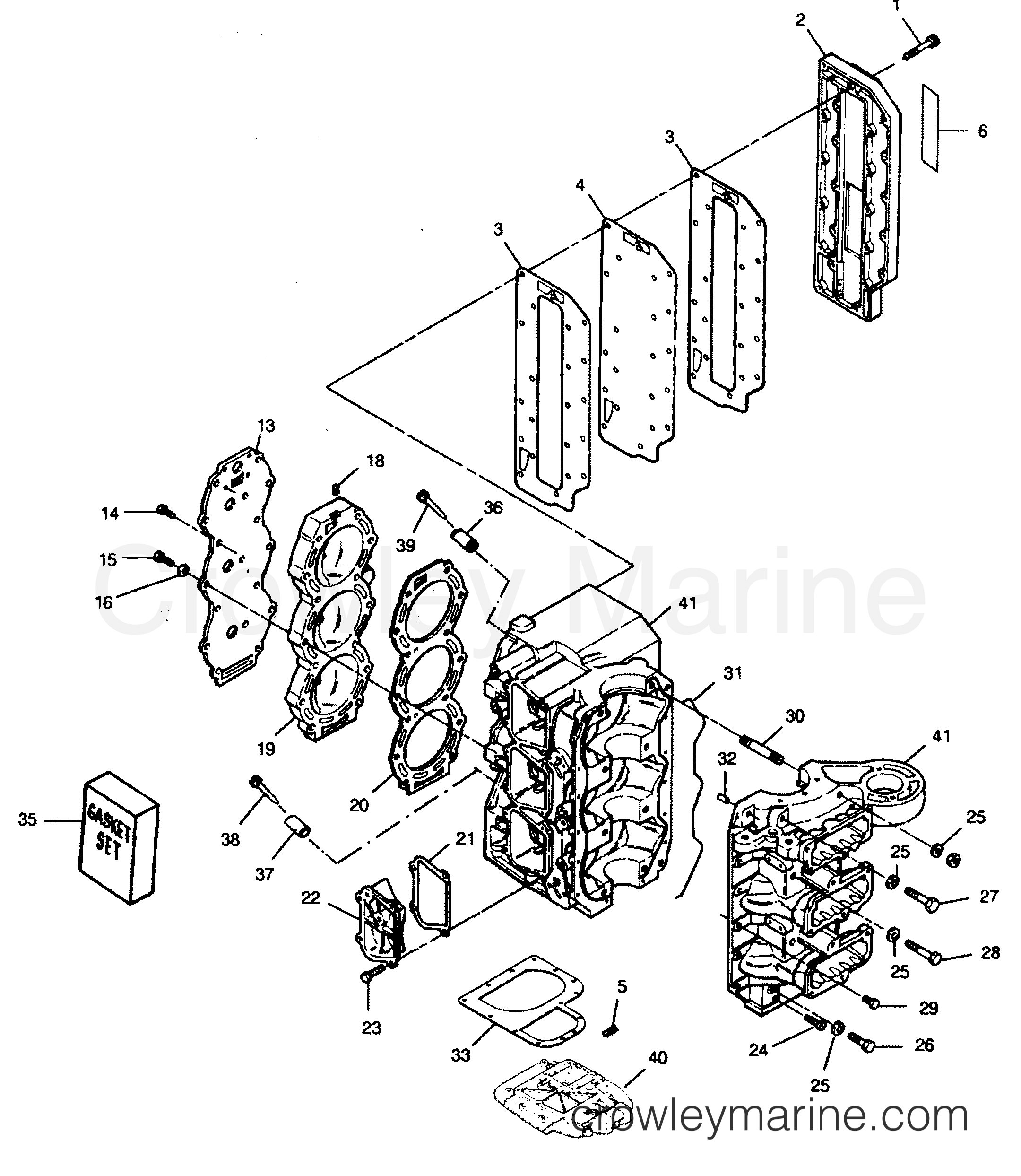 1991 Outboard 90 - 903E91D [Force] - POWER HEAD