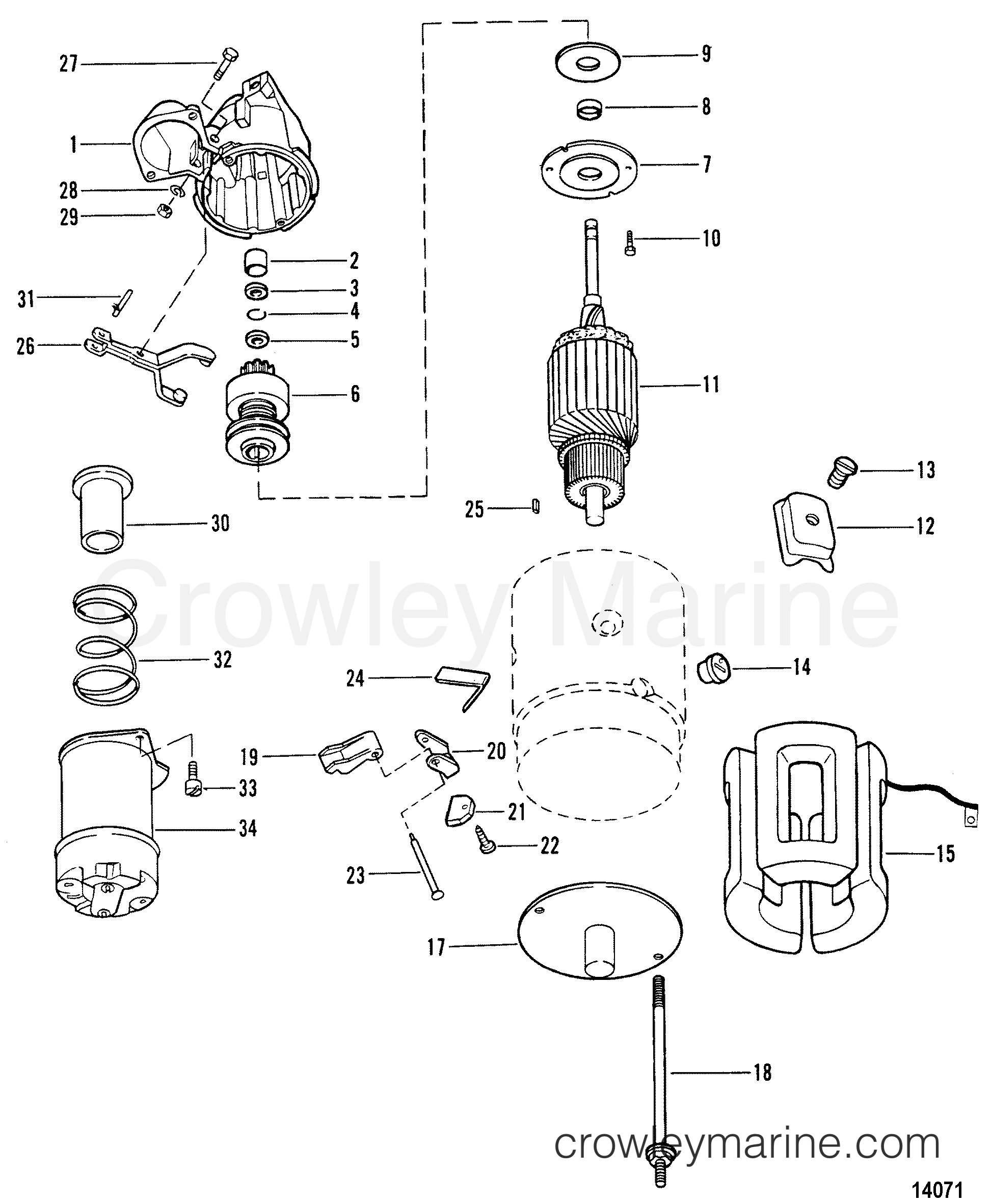 1996 Inboard Engine 7.4L [MPI] - 374E4E9JS - STARTER MOTOR