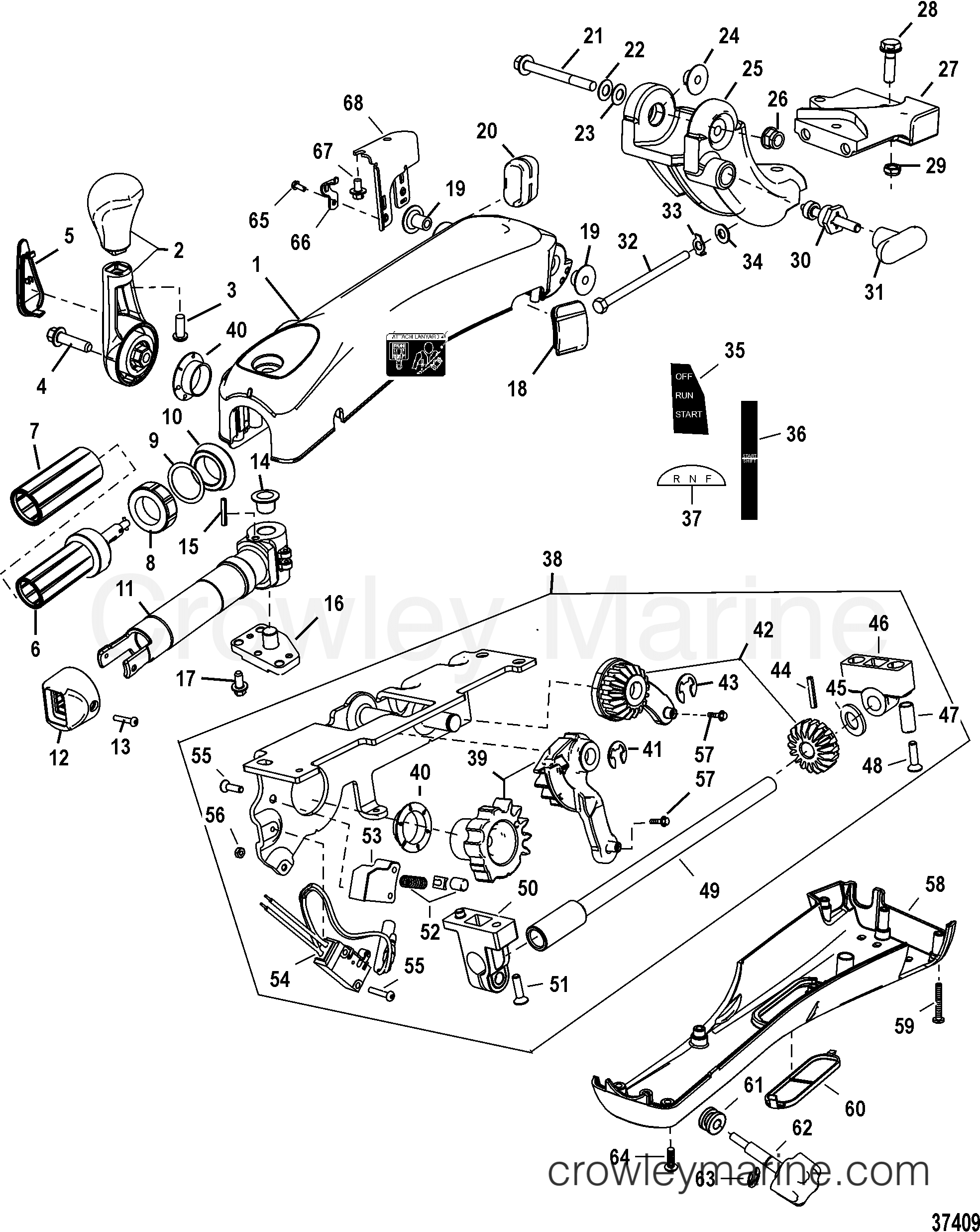 TILLER HANDLE KIT(BIG TILLERMANUAL, MECHANICAL) DESIGN I Various